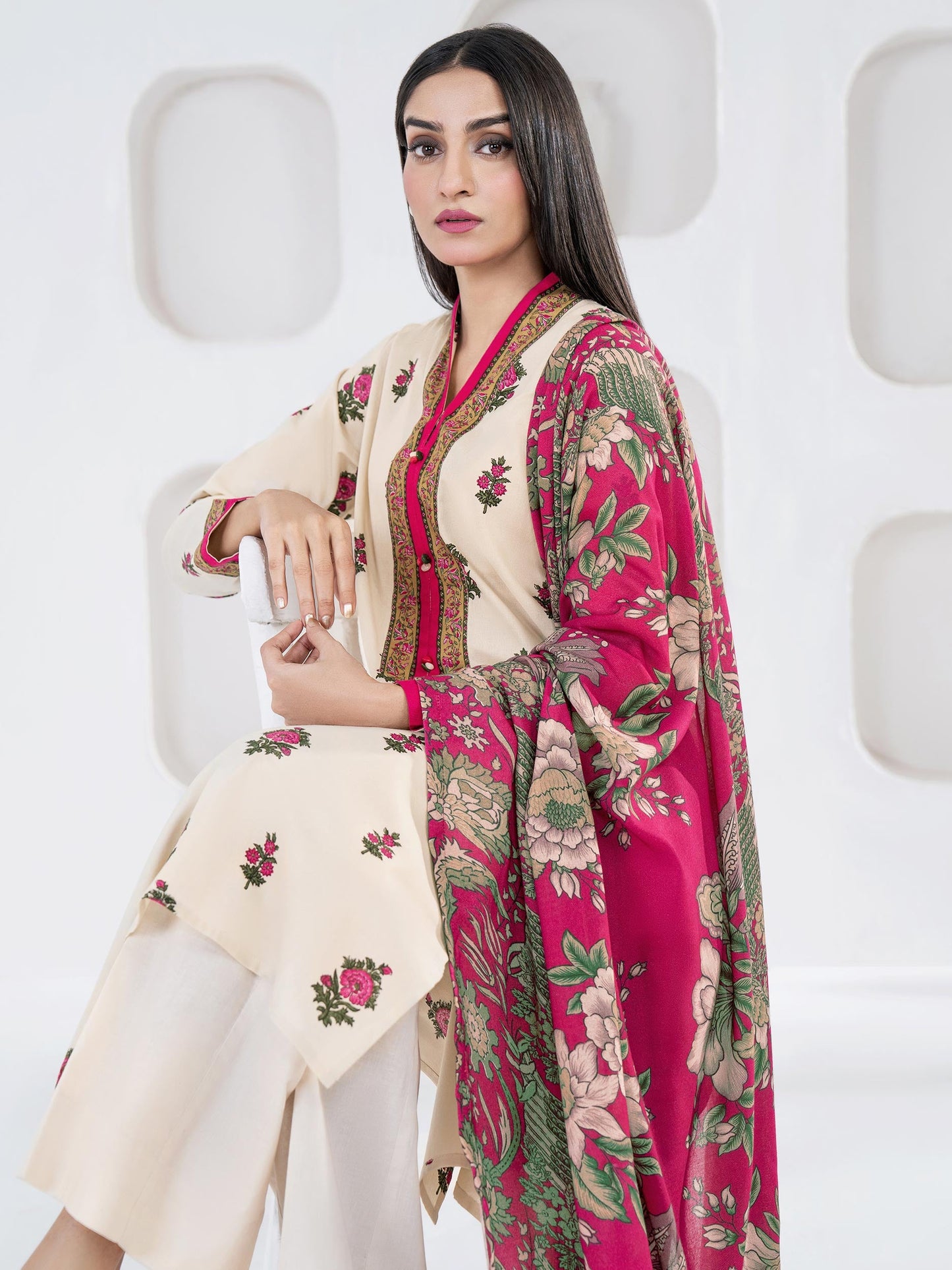 2 Piece Khaddar Suit-Printed(Unstitched)