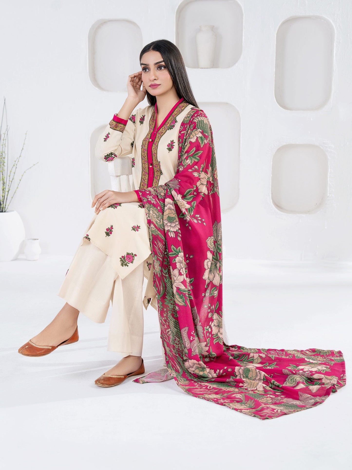 2 Piece Khaddar Suit-Printed(Unstitched)