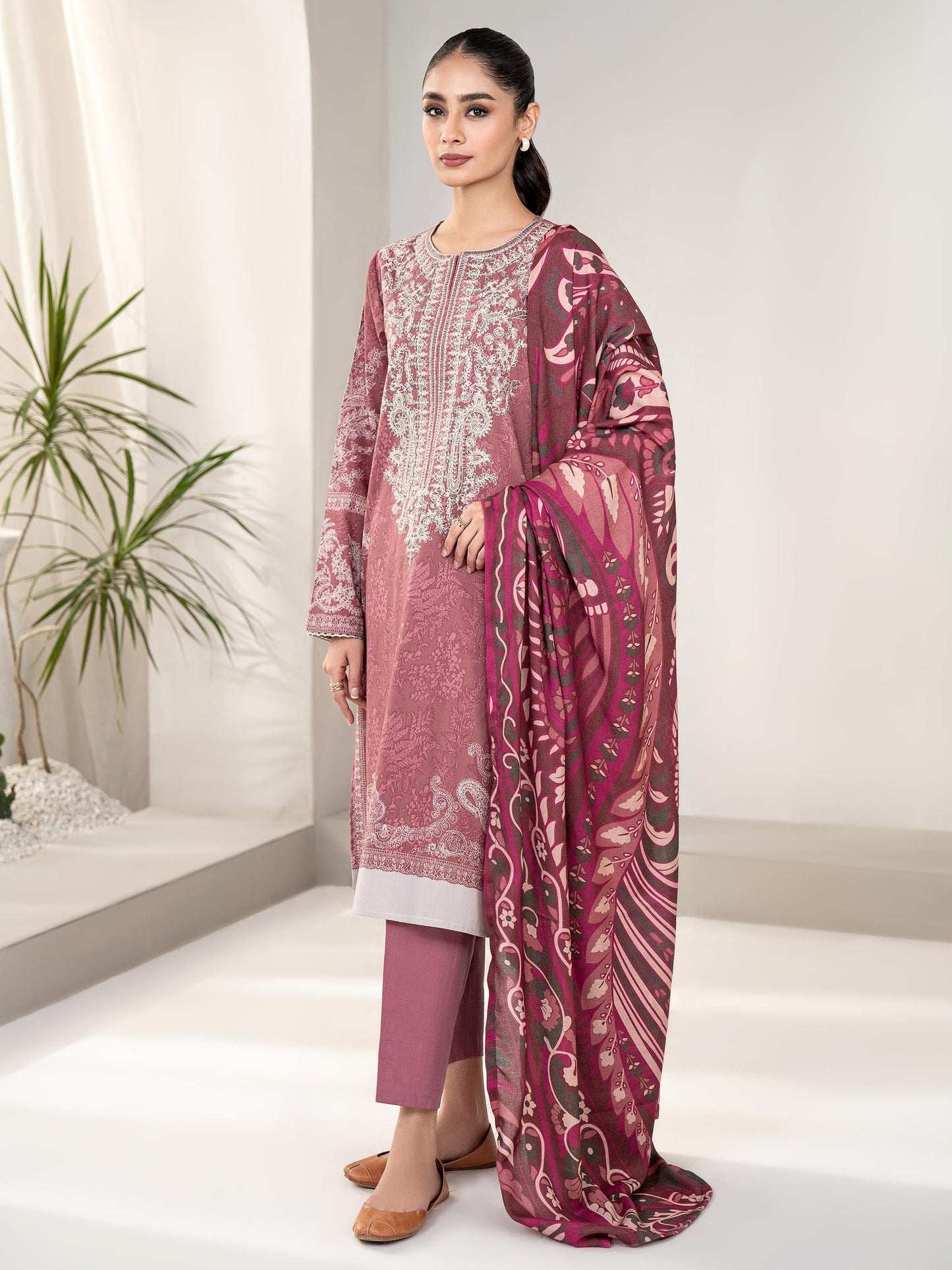 3 Piece Winter Cotton Suit-Embroidered(Unstitched)