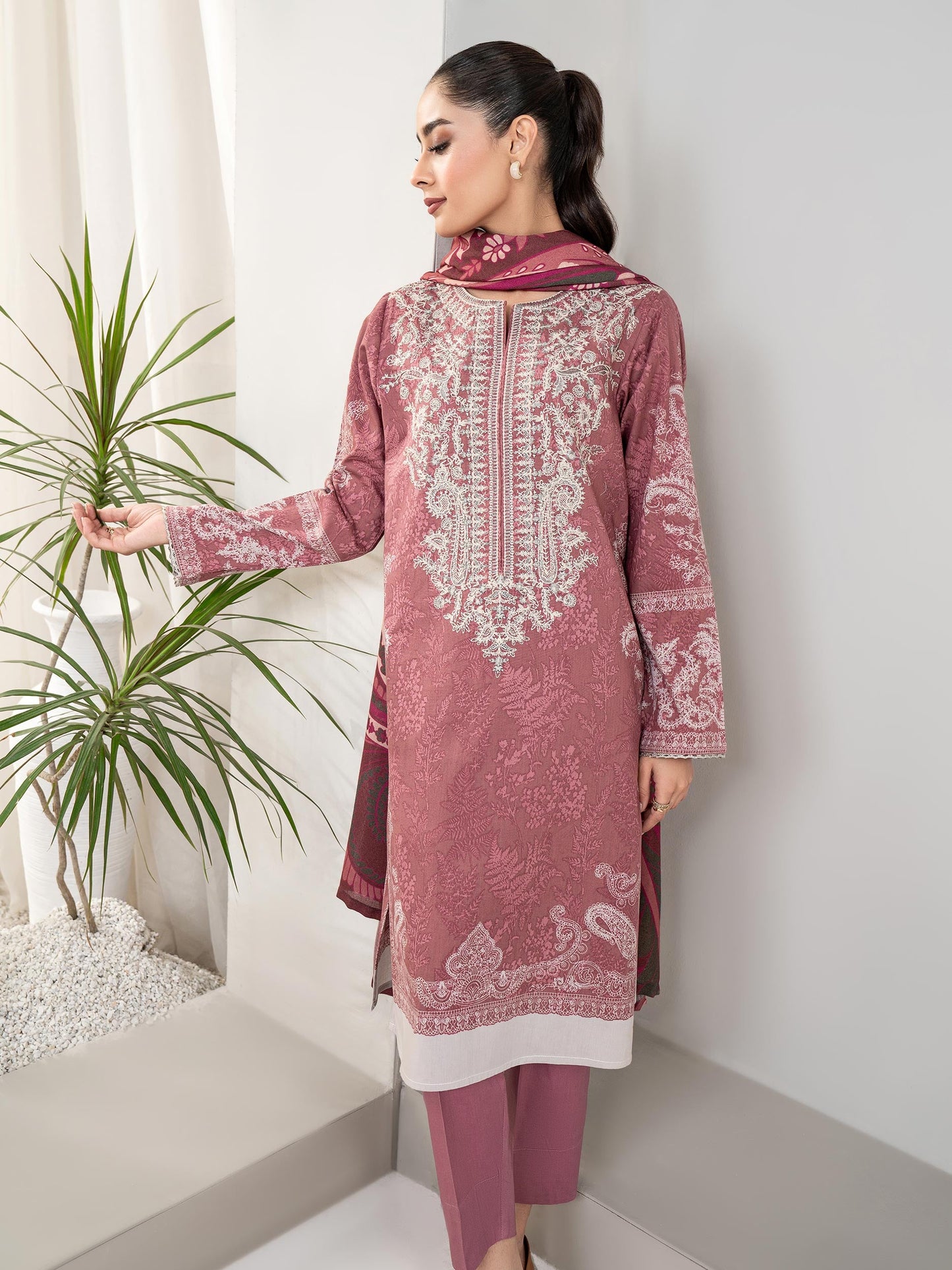 3 Piece Winter Cotton Suit-Embroidered(Unstitched)