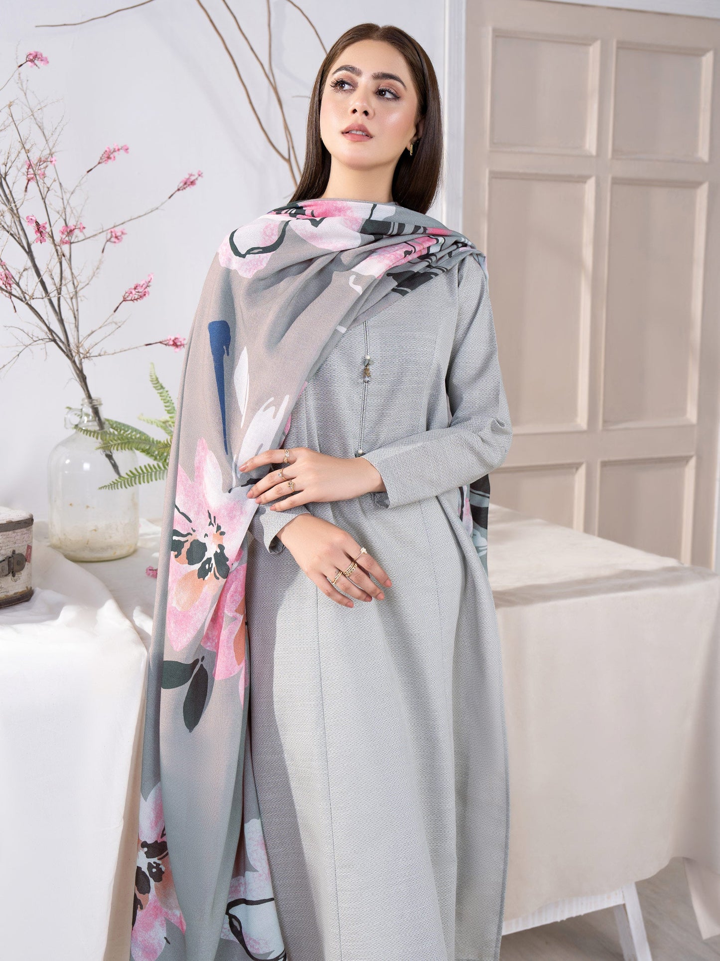 2 Piece Khaddar Suit-Printed (Unstitched)