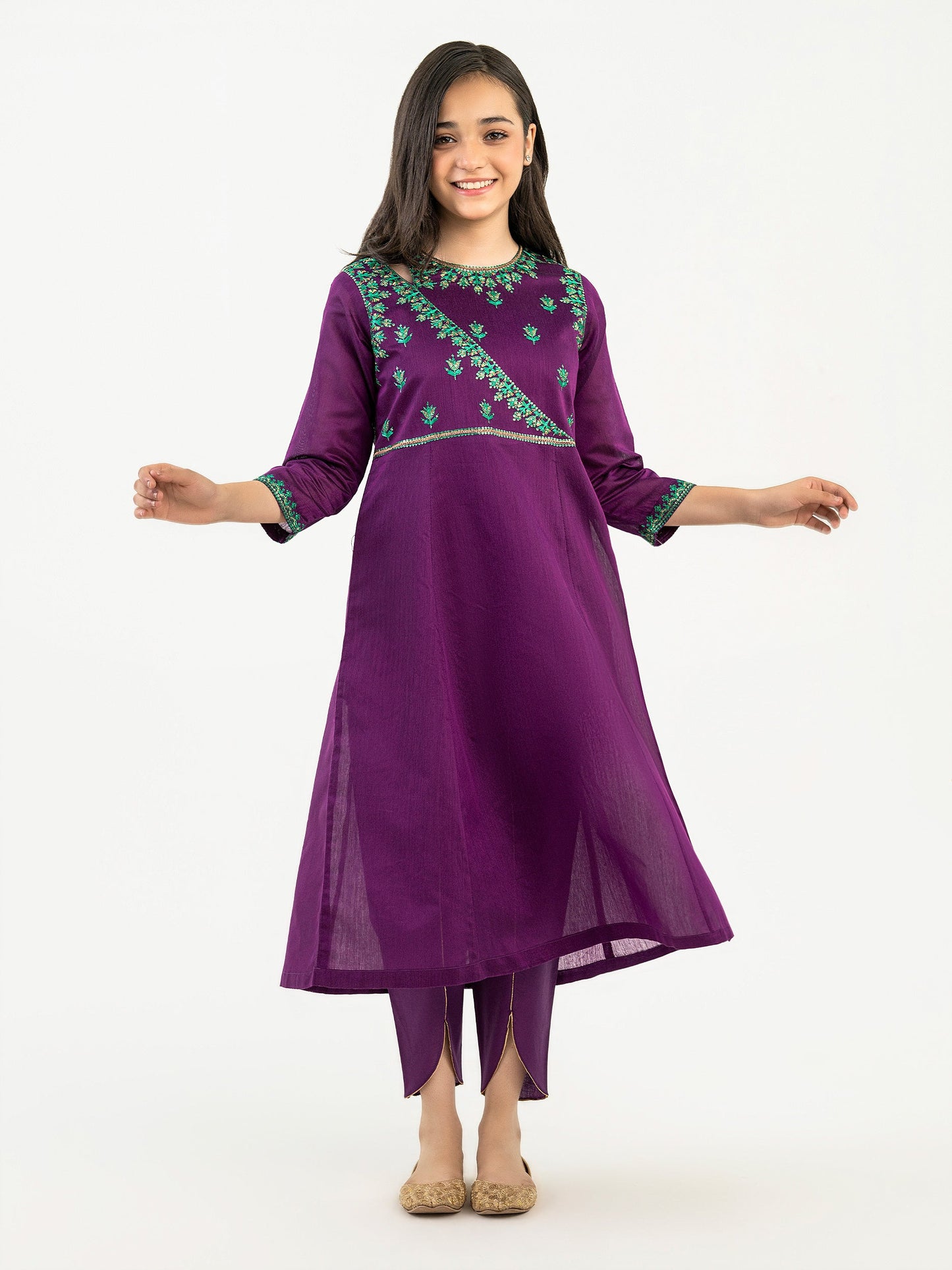 2 Piece Cotton Net Suit-Embroidered (Pret)