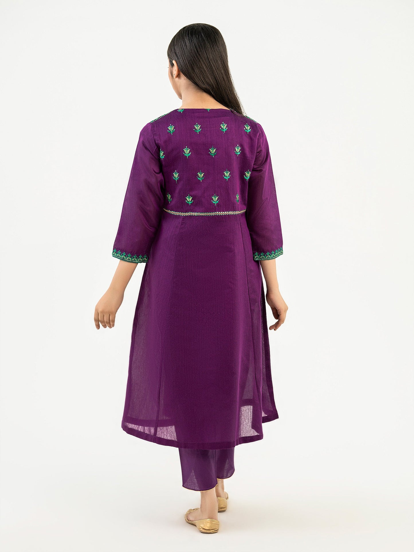 2 Piece Cotton Net Suit-Embroidered (Pret)