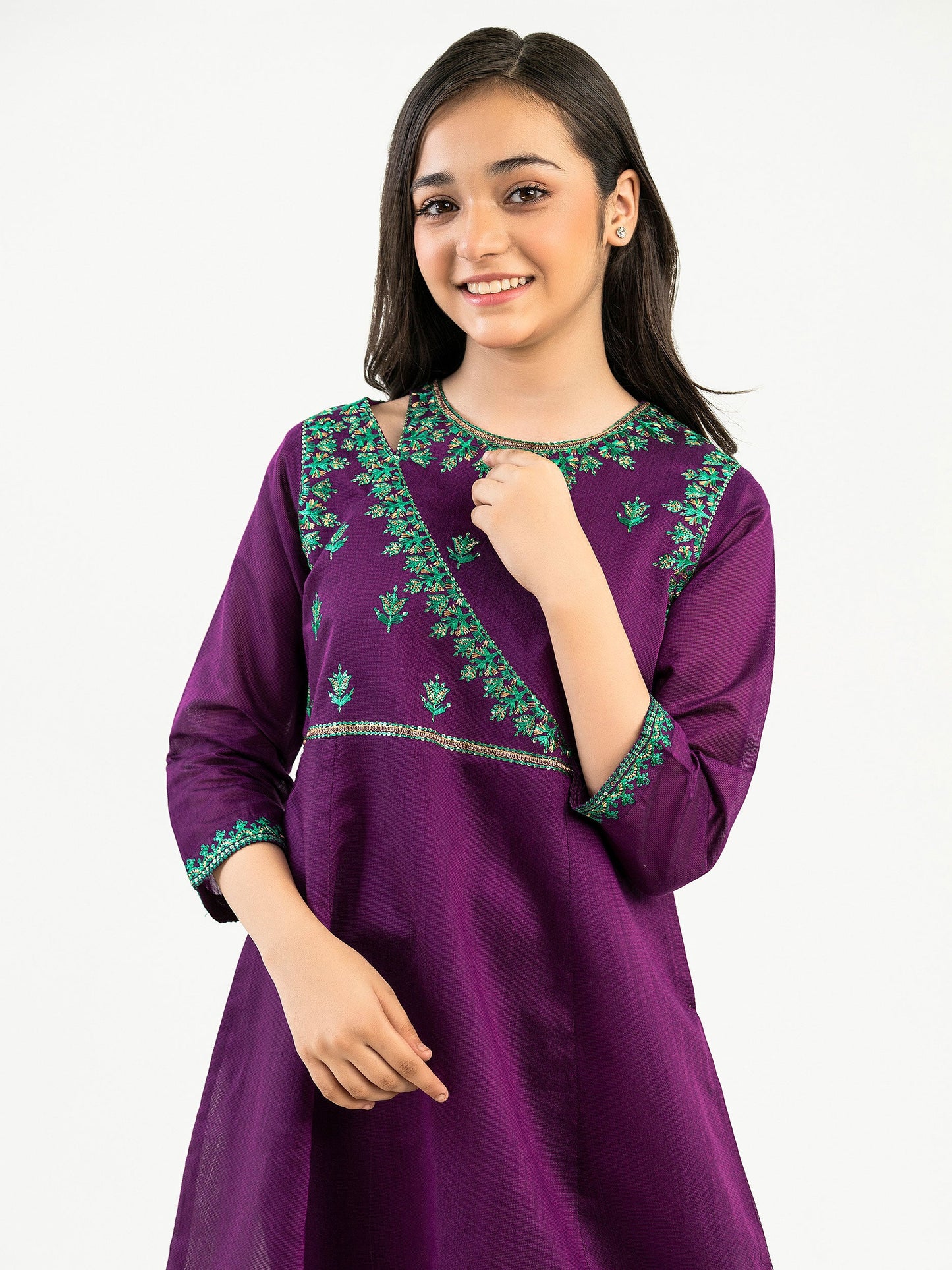 2 Piece Cotton Net Suit-Embroidered (Pret)