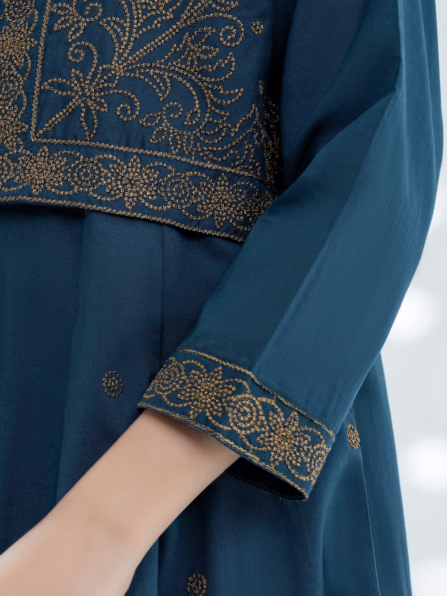2 Piece Cambric Suit-Embroidered