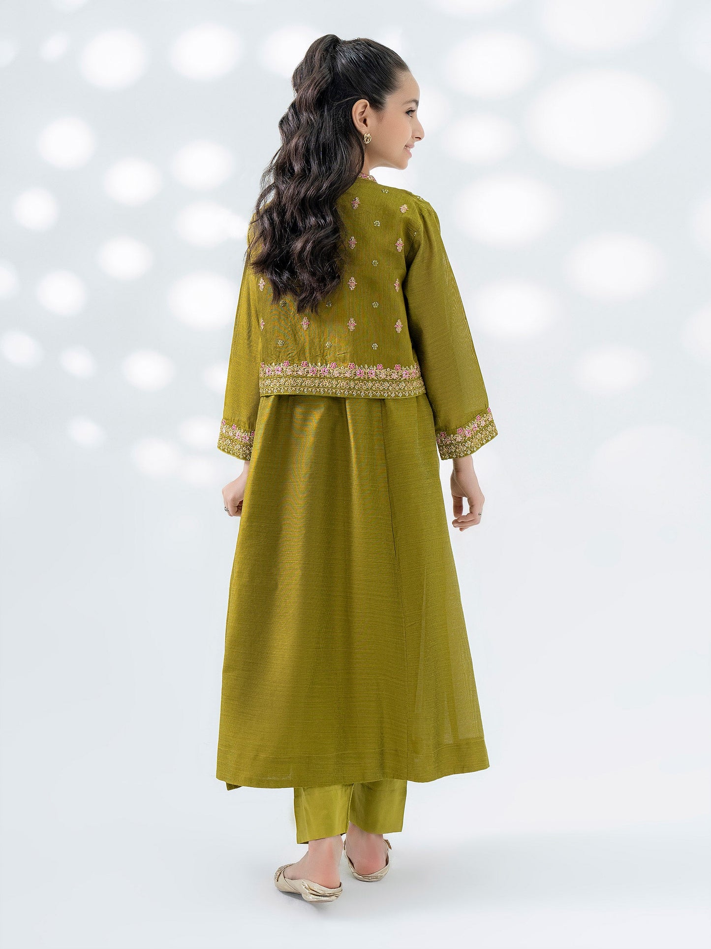 3 Piece Cotton Net Suit-Embroidered