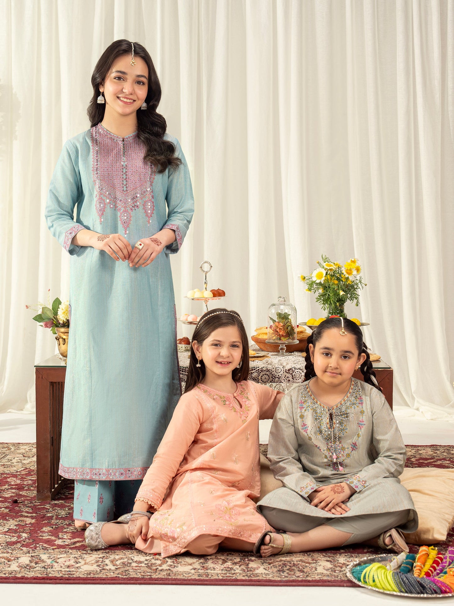 2 Piece Cambric Suit-Embroidered