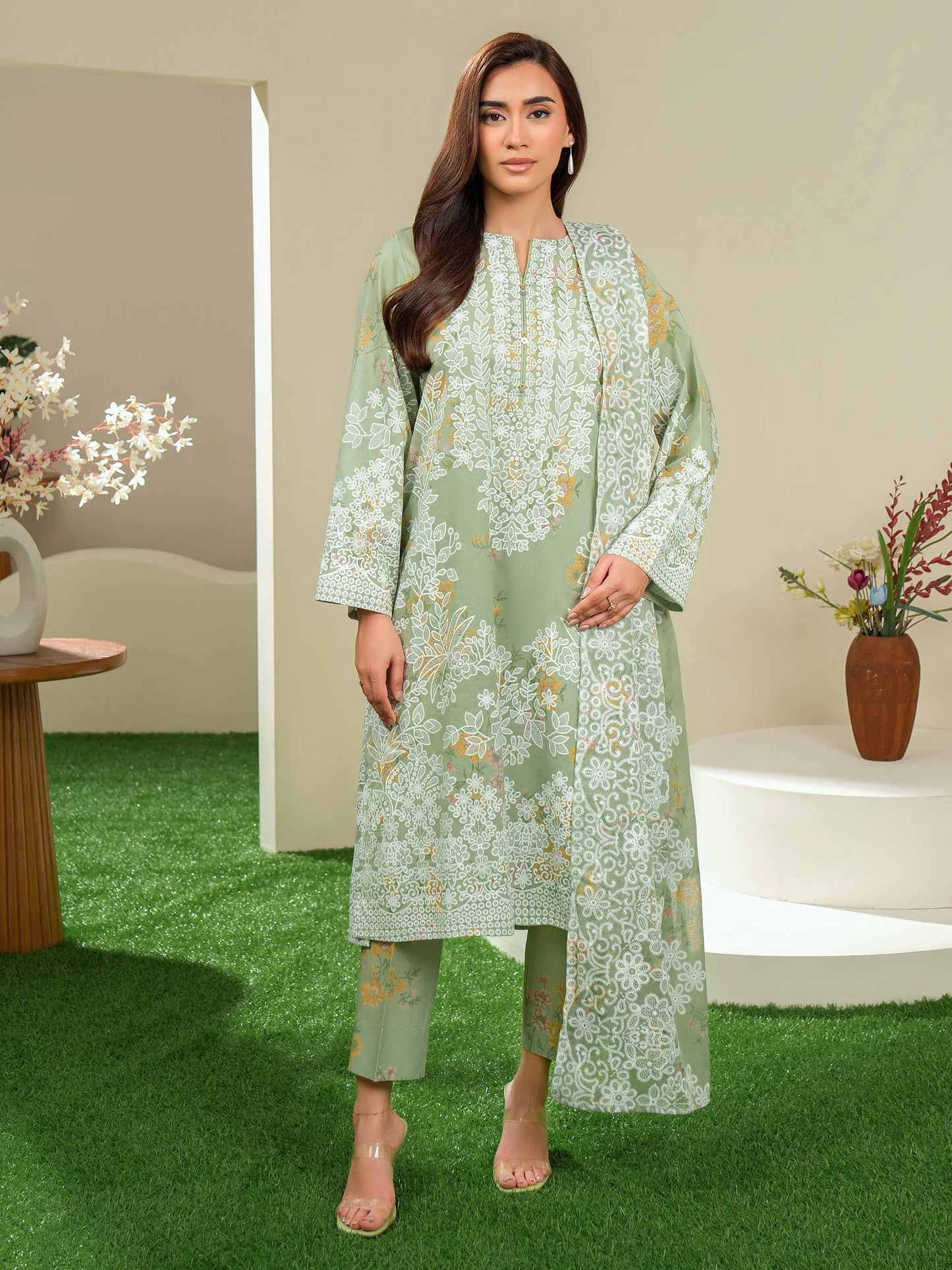 3 Piece Lawn Suit-Paste Print (Unstitched)