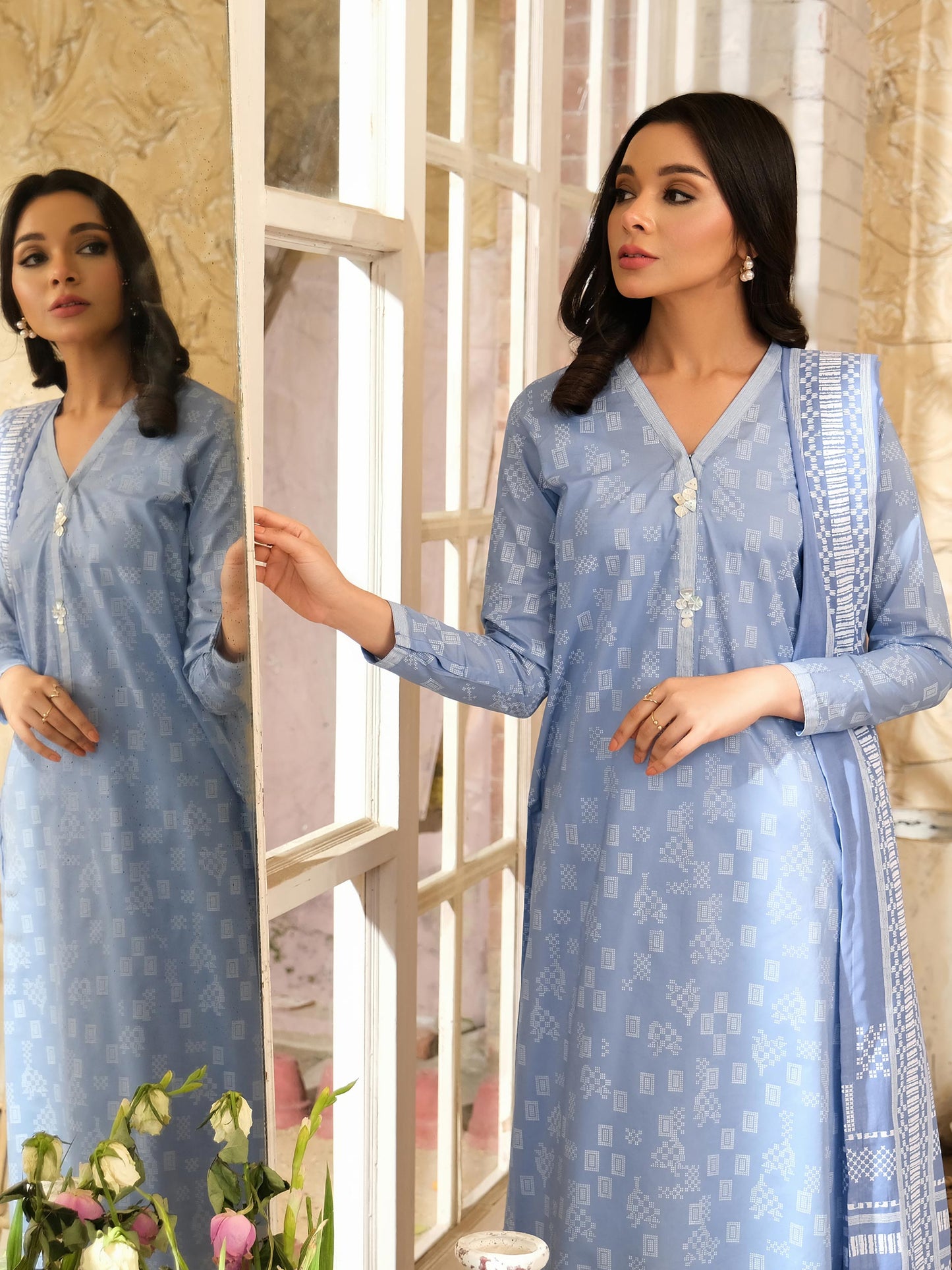 2 Piece Lawn Suit-Paste Print (Unstitched)