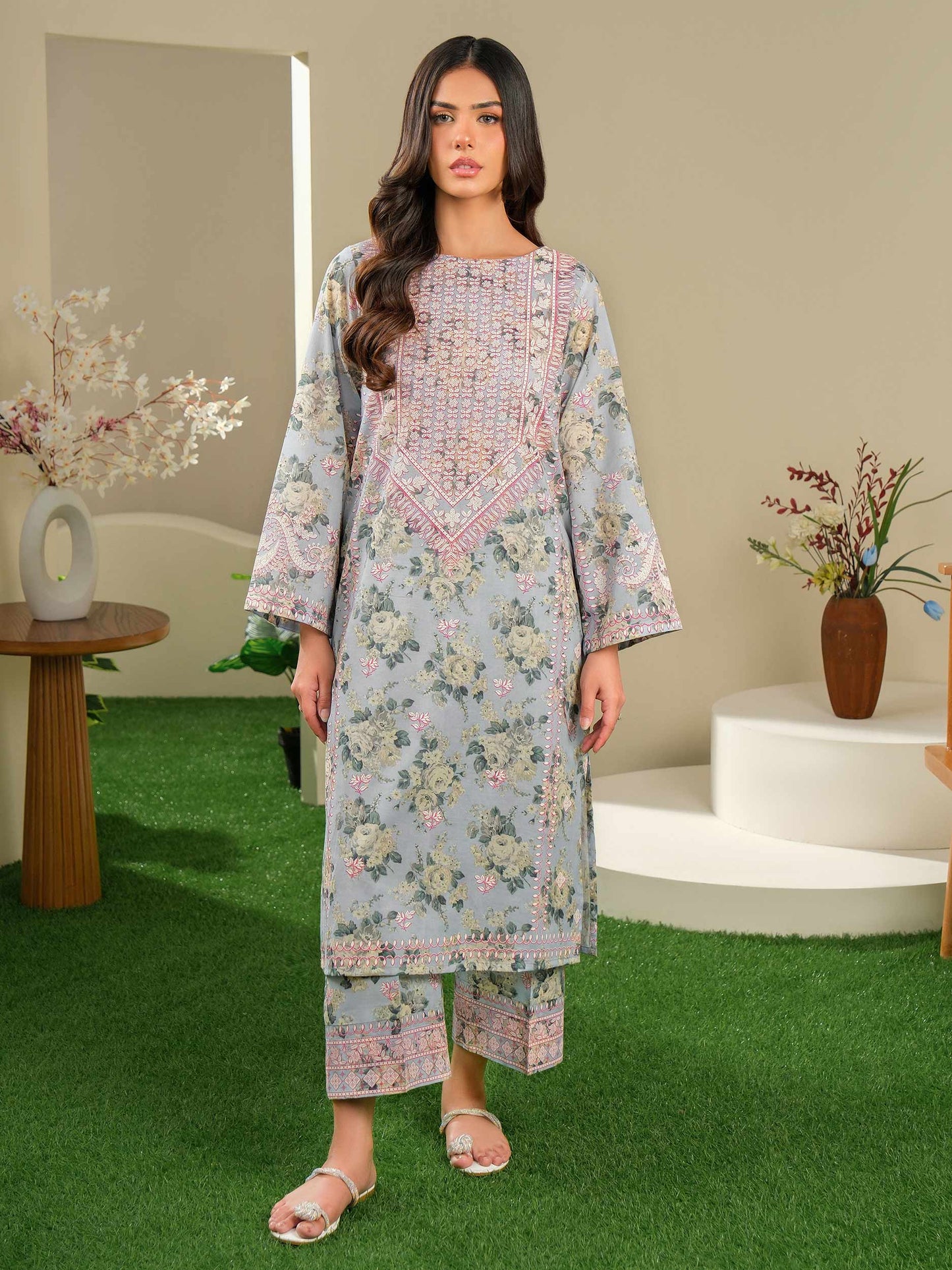 2 Piece Lawn Suit-Paste Print (Unstitched)
