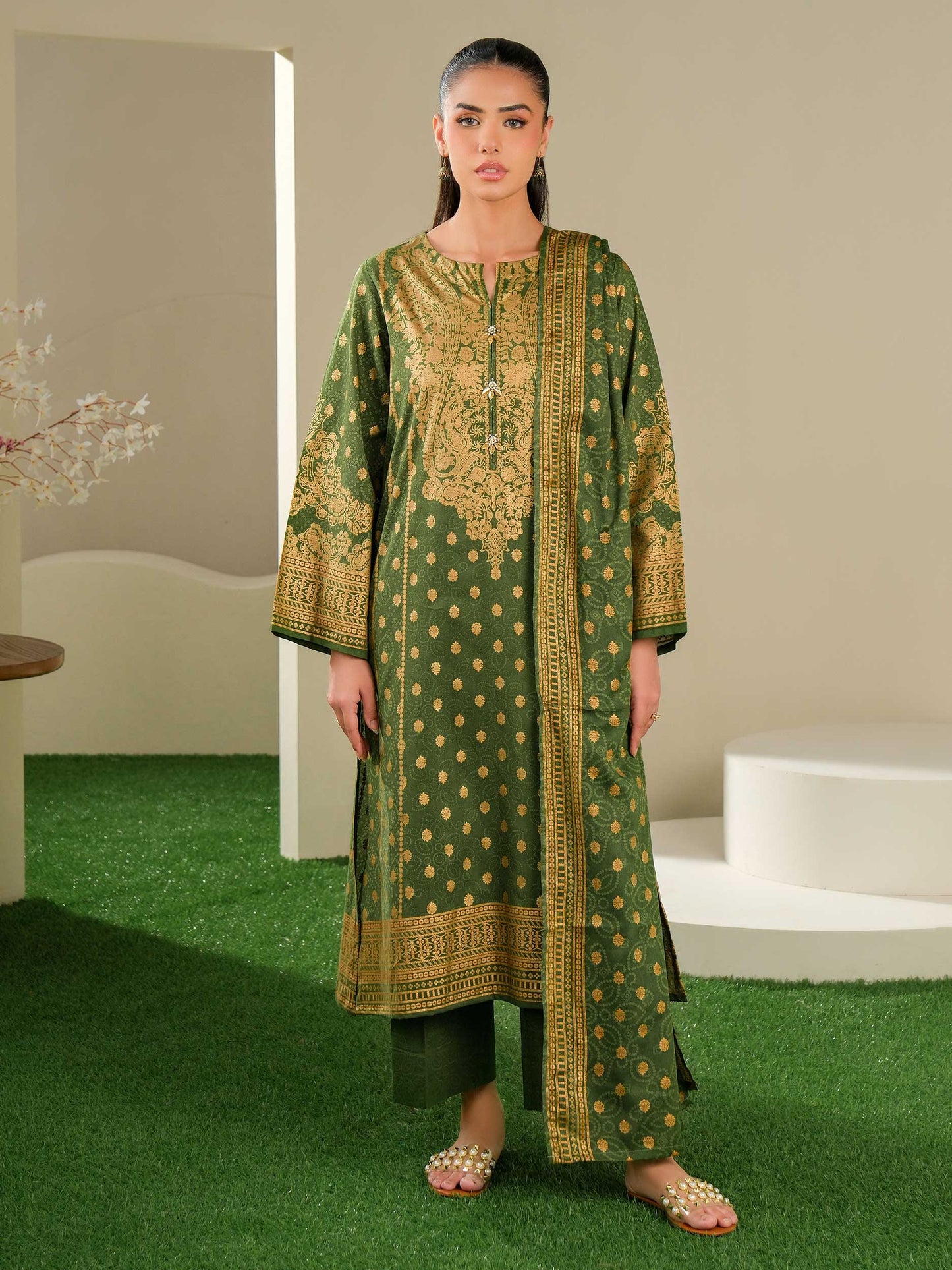3 Piece Lawn Suit-Paste Print (Unstitched)