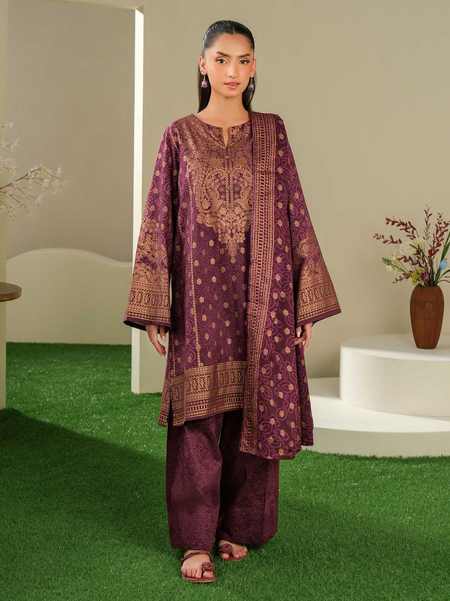 3 Piece Lawn Suit-Paste Print (Unstitched)