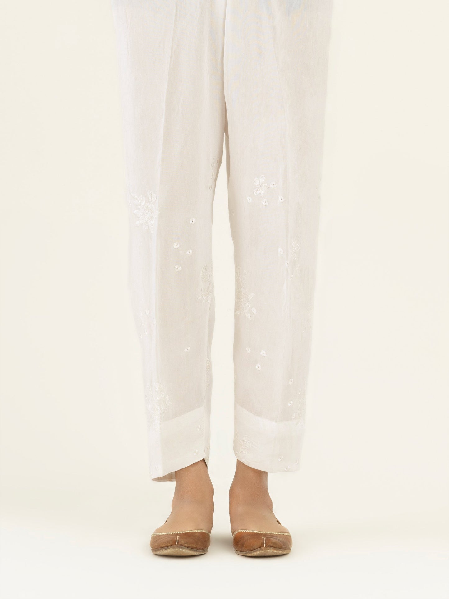 Embroidered Raw Silk Trouser(Pret)