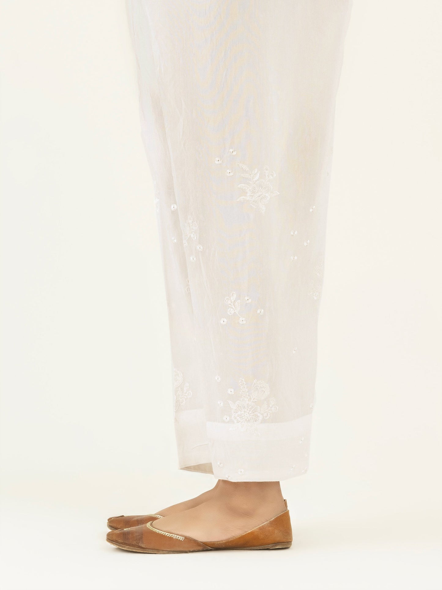 Embroidered Raw Silk Trouser(Pret)