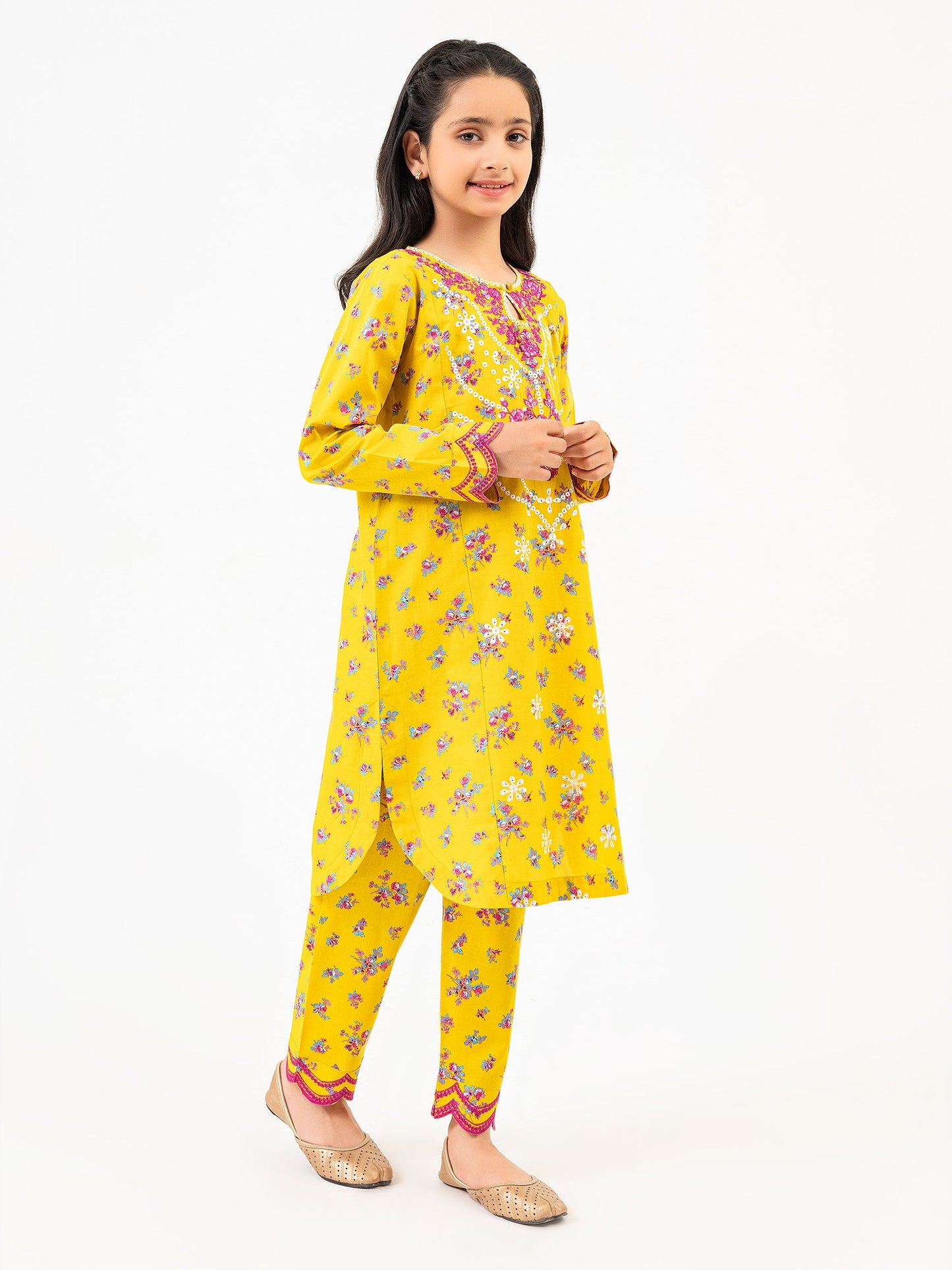2 Piece Cambric Suit-Embroidered