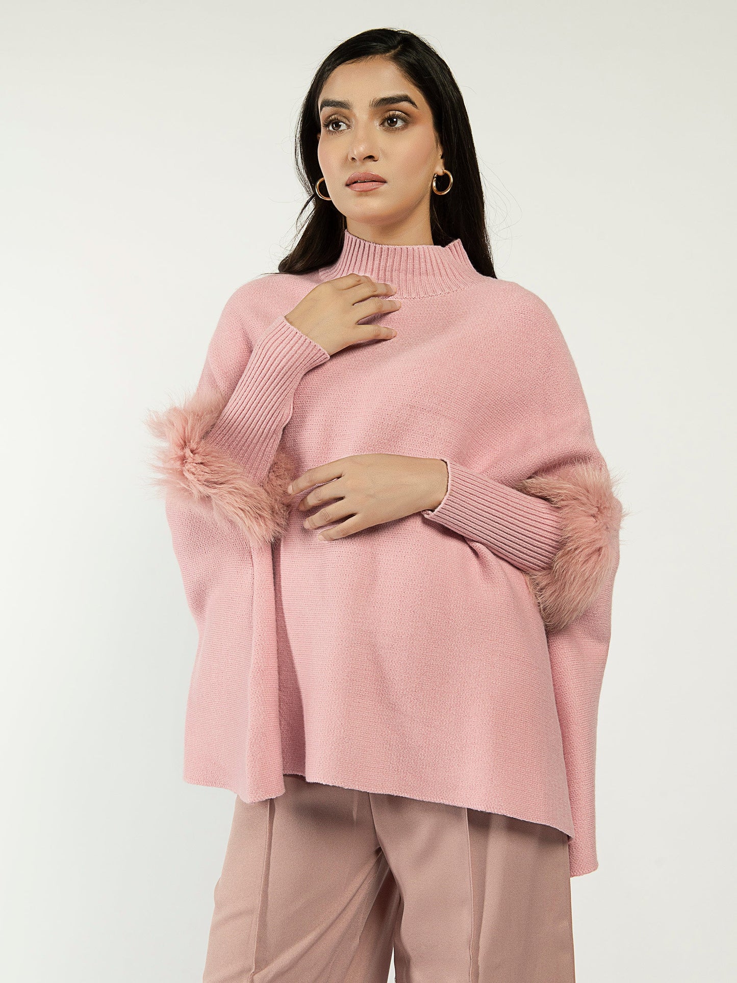 Faux Fur Batwing Sweater