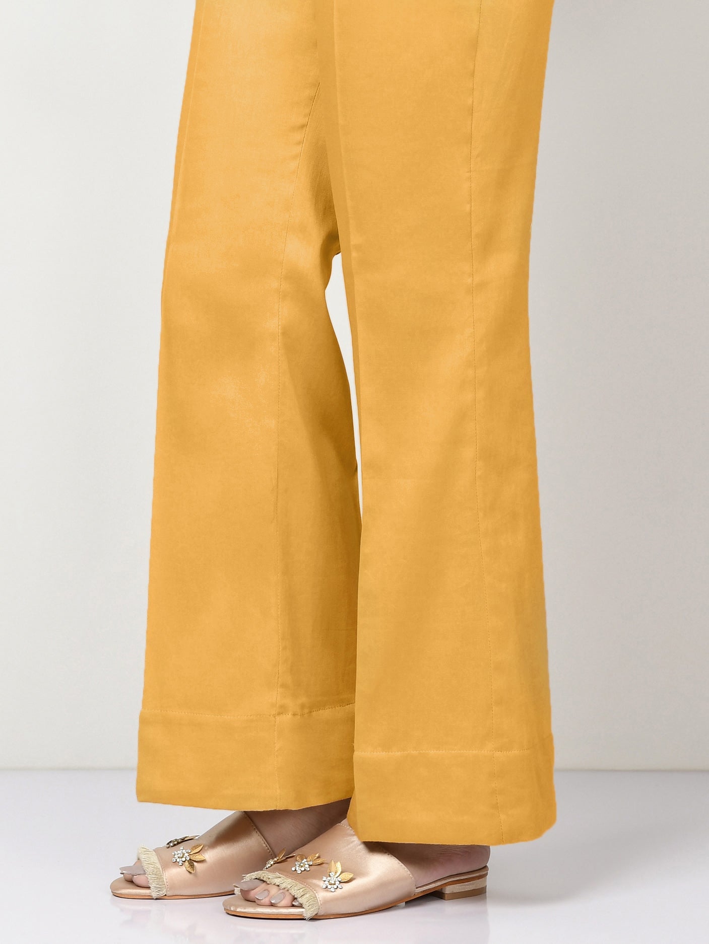 Unstitched Cambric Trouser - Light Yellow