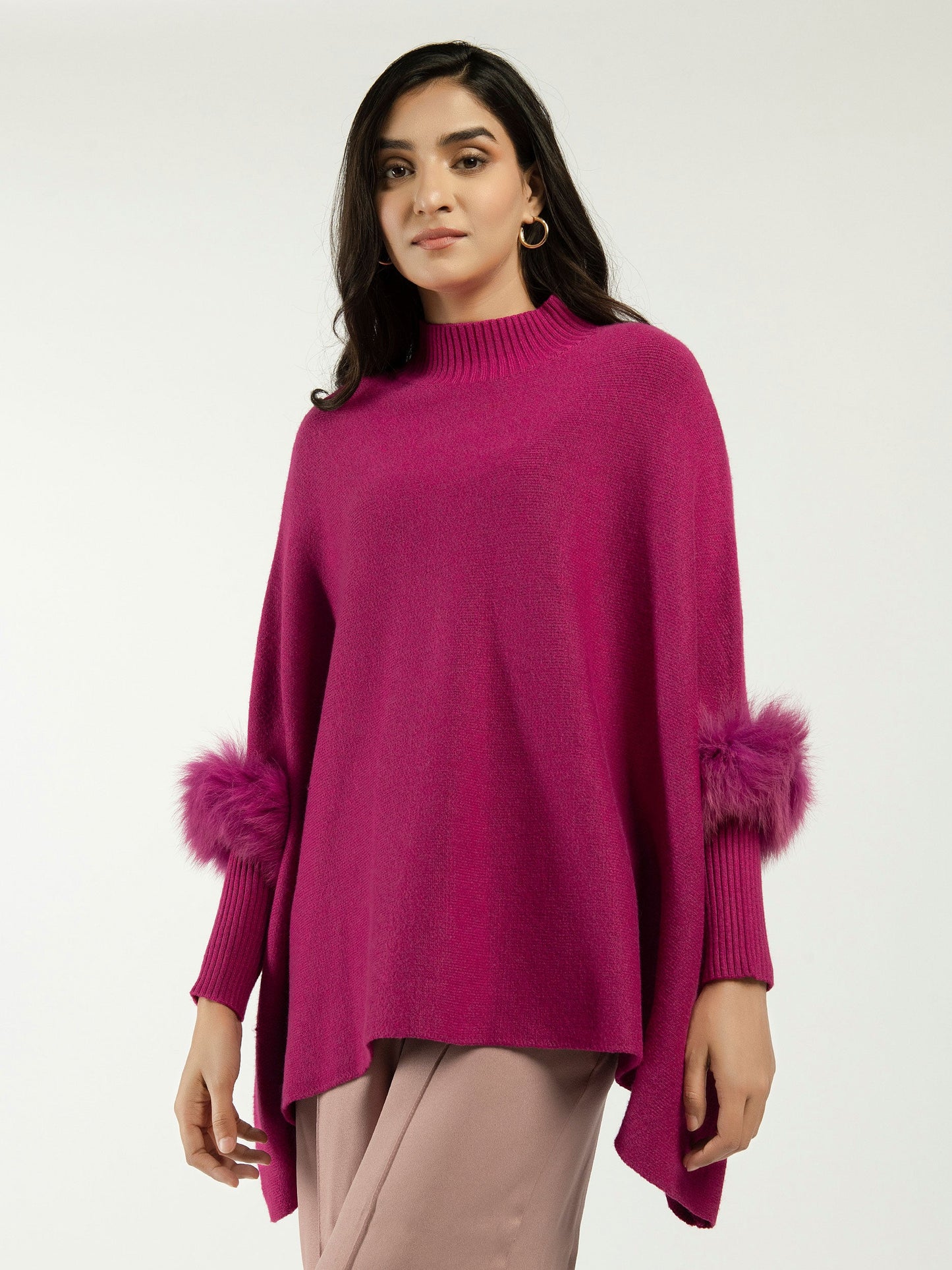 Faux Fur Batwing Sweater