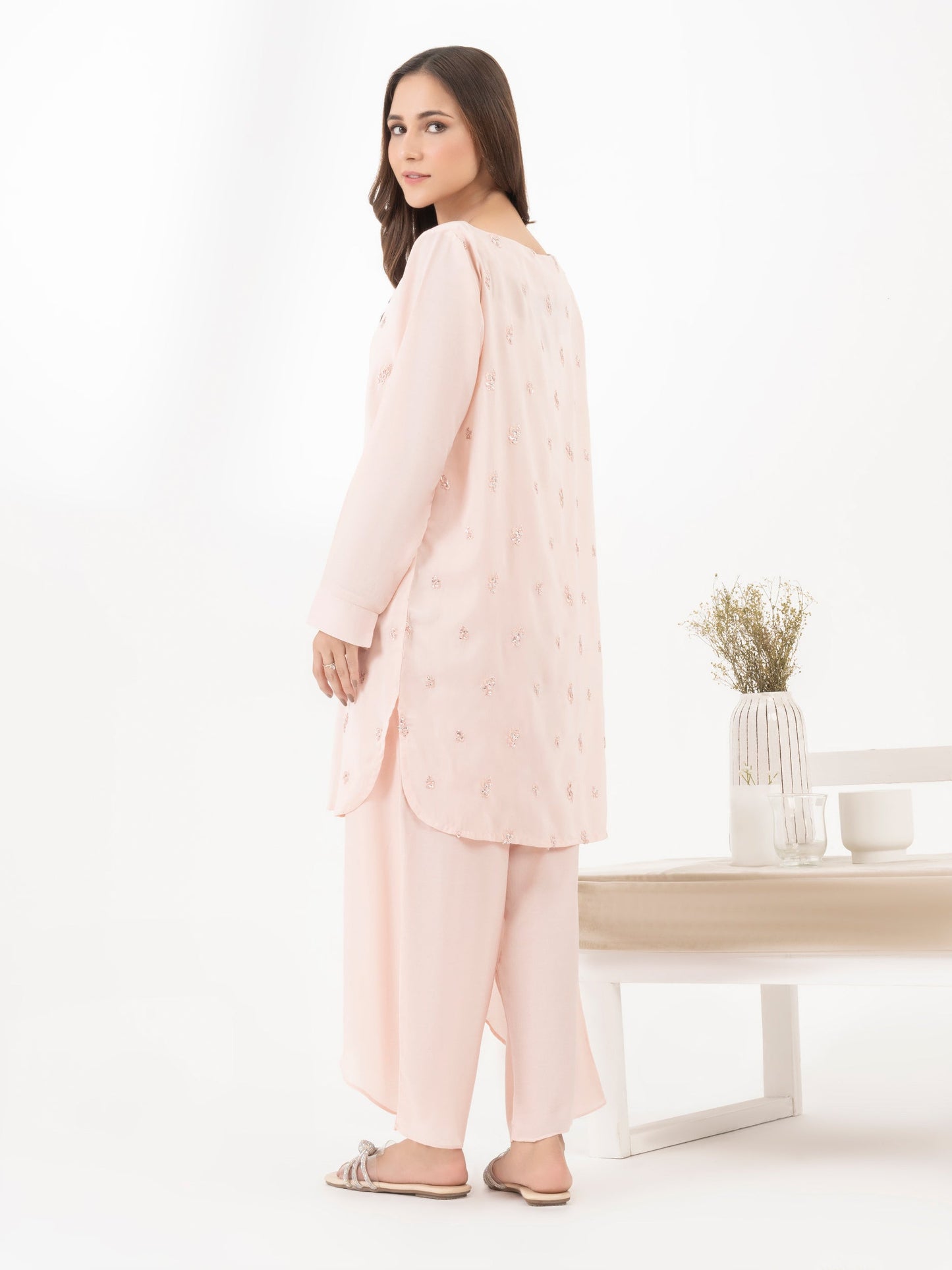 Raw Silk Co-Ord Set-Embroidered (Pret)