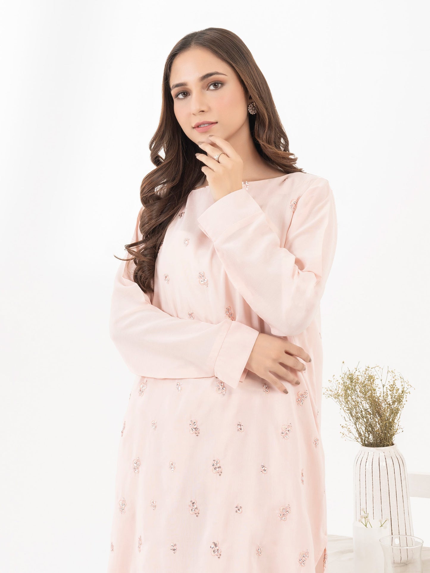 Raw Silk Co-Ord Set-Embroidered (Pret)