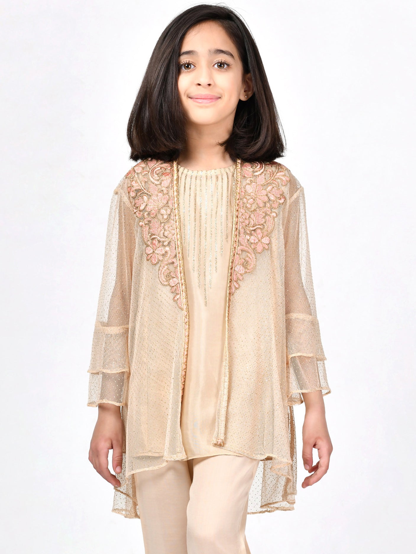 Embroidered Net Dress
