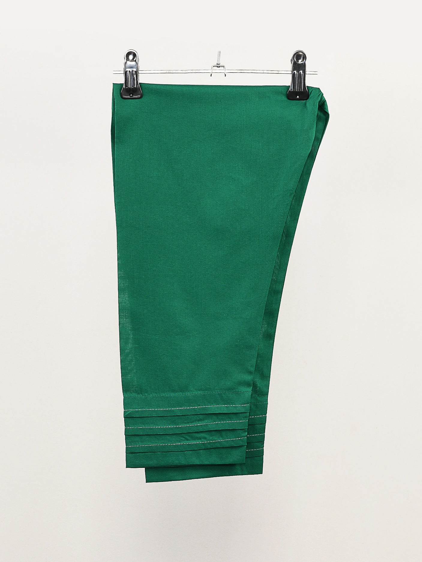 Pleated Cambric Trouser - Green