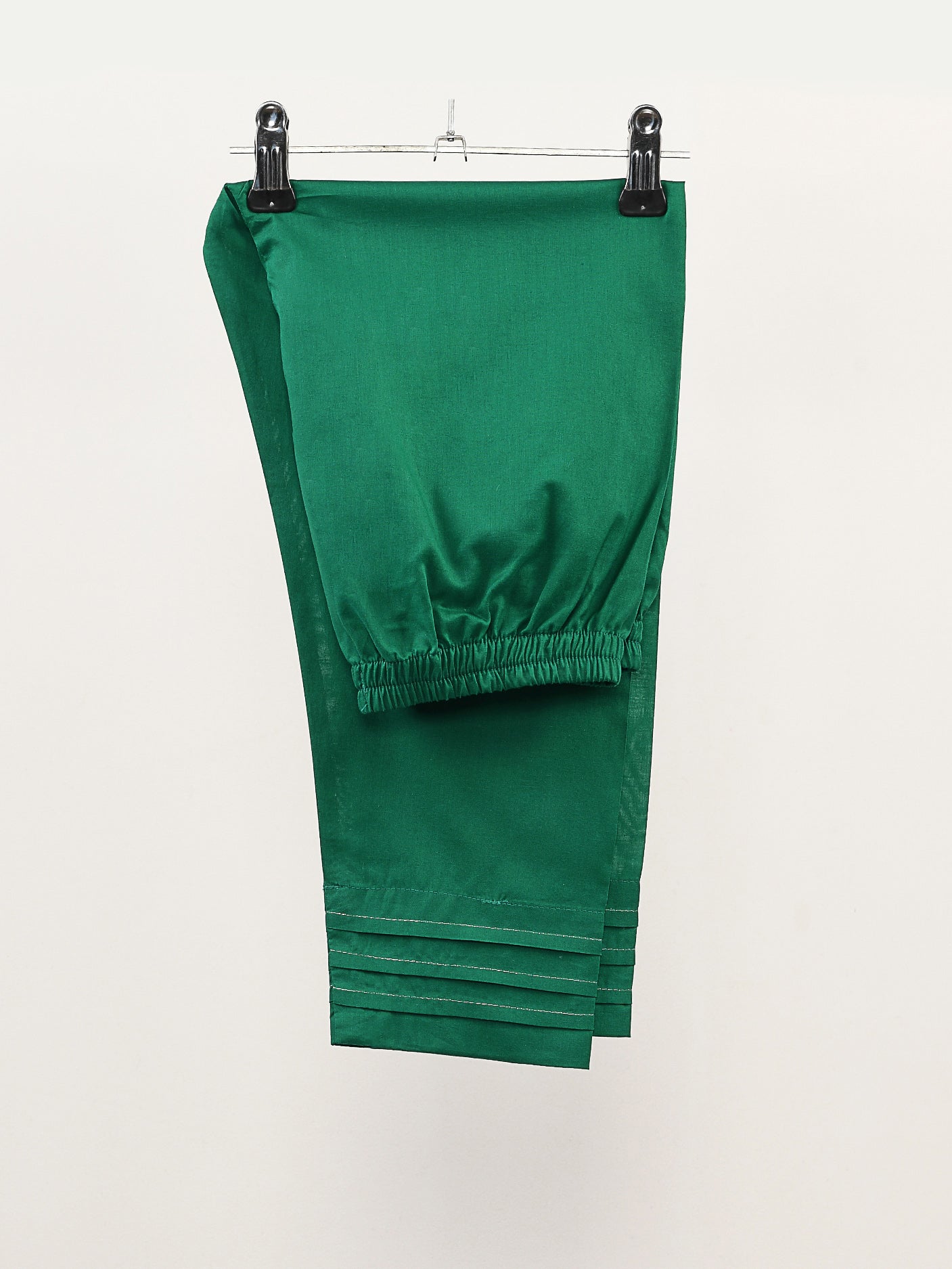 Pleated Cambric Trouser - Green