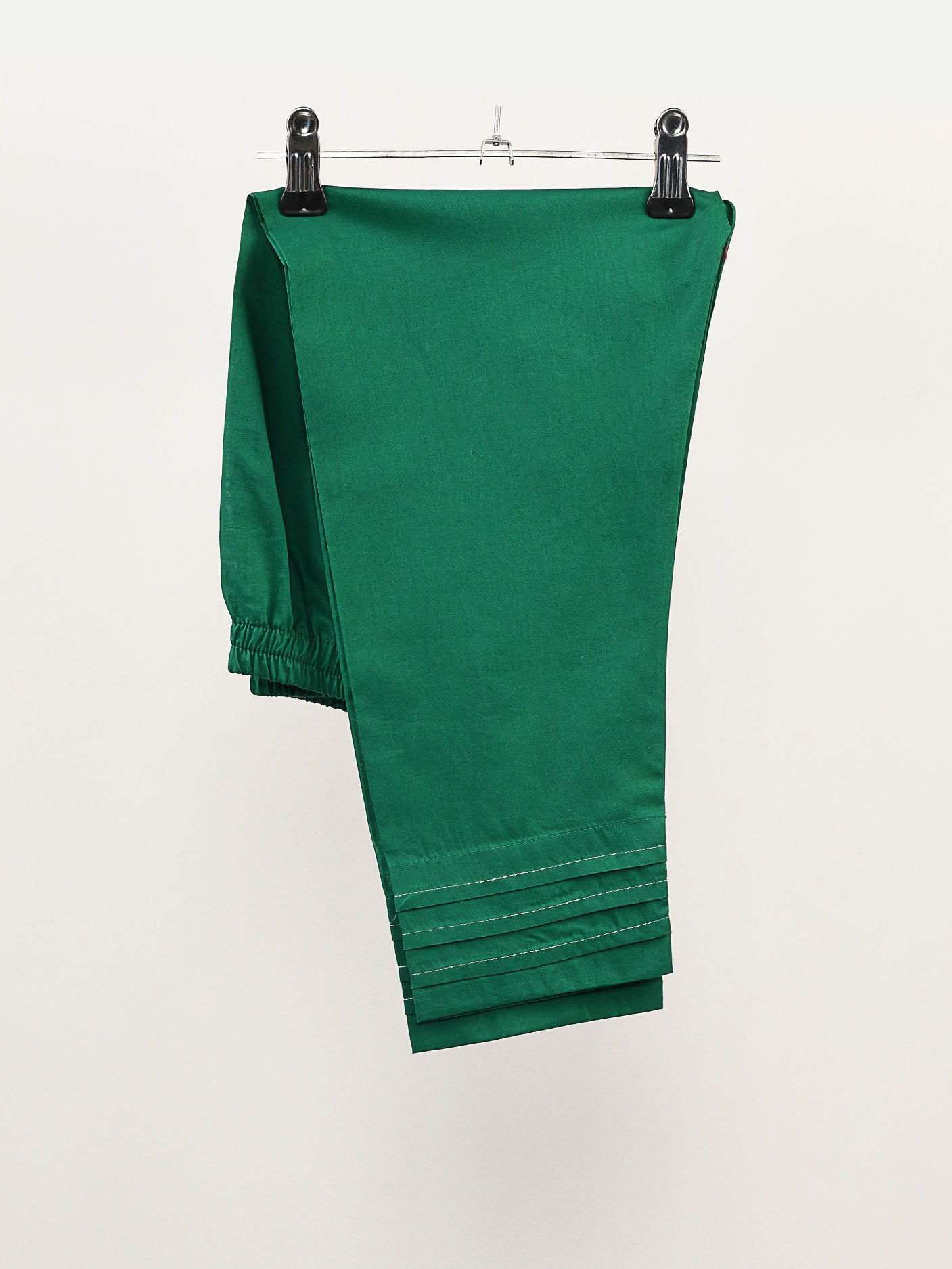 Pleated Cambric Trouser - Green