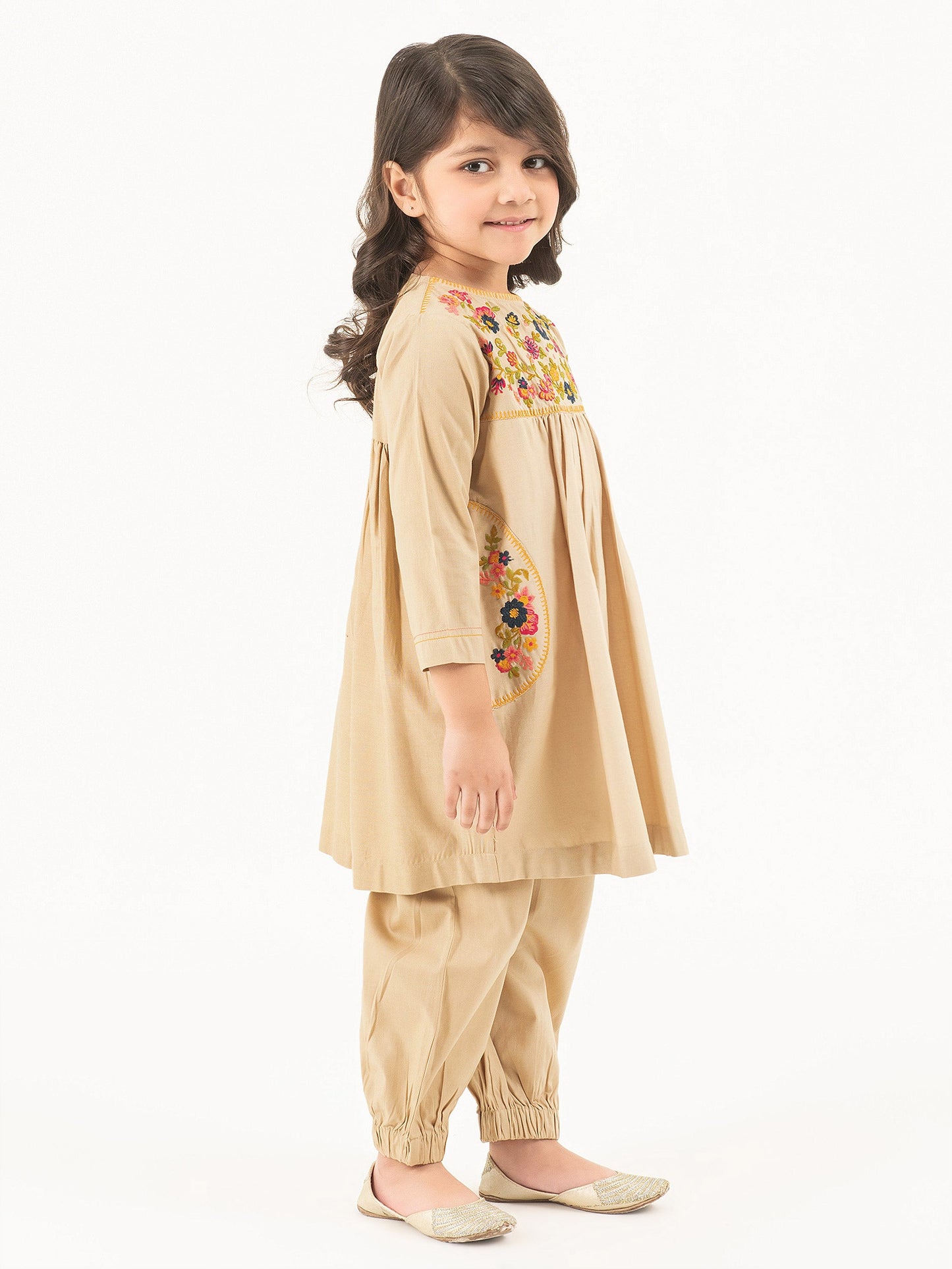2 Piece Cambric Suit-Embroidered (Pret)