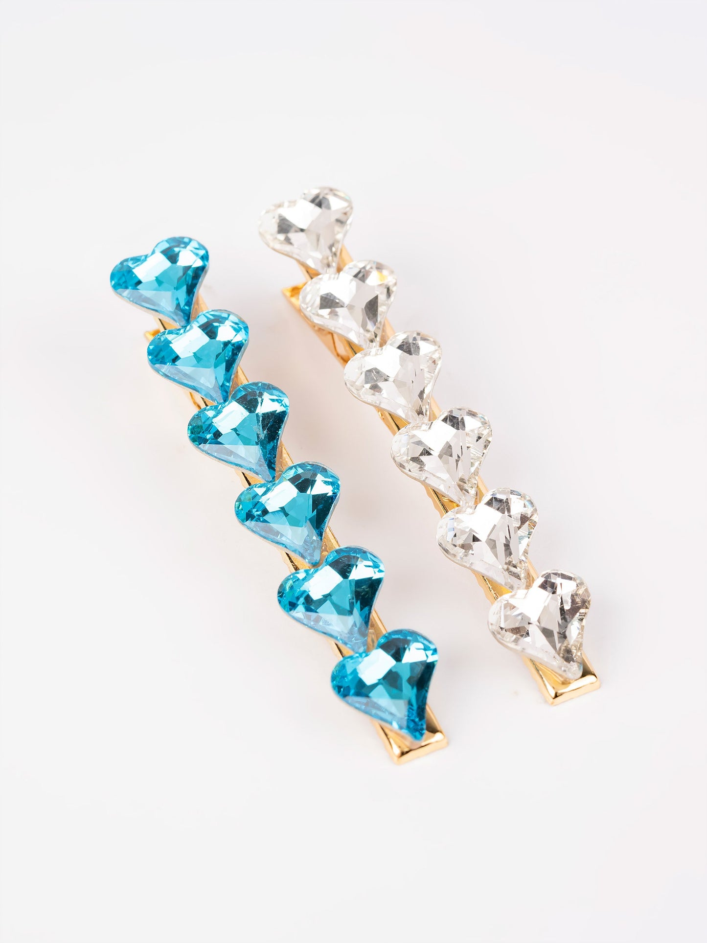 Beaded Heart Hair Clips