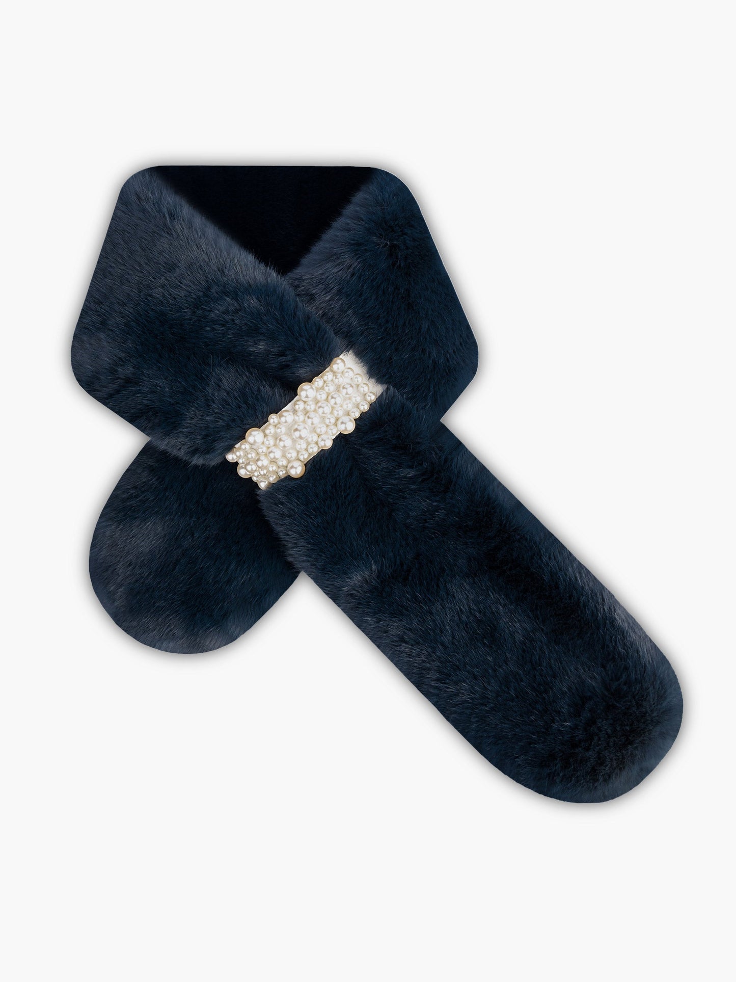 Embellished Fur Muffler