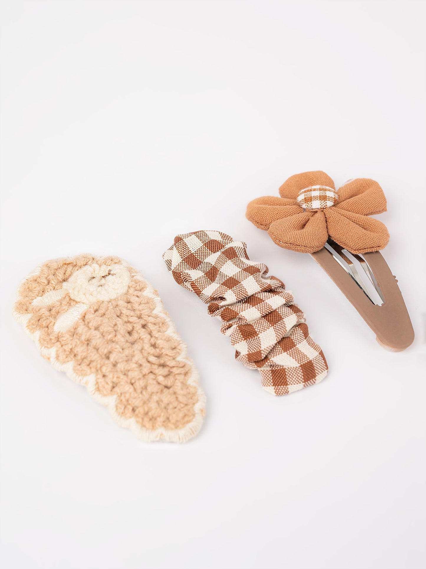 Checkered Hair Snap Clip Set