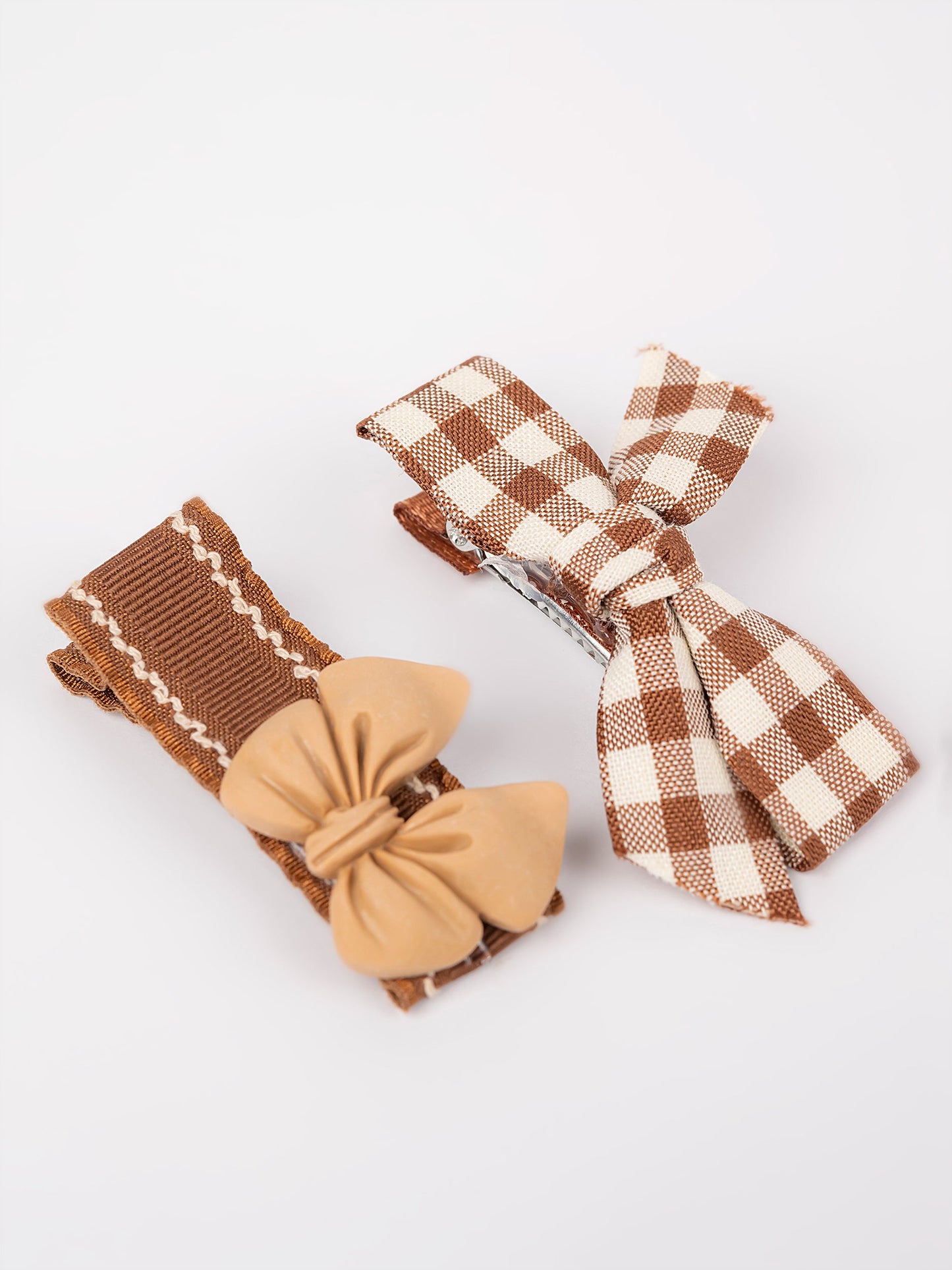 Checkered Hair Snap Clip Set
