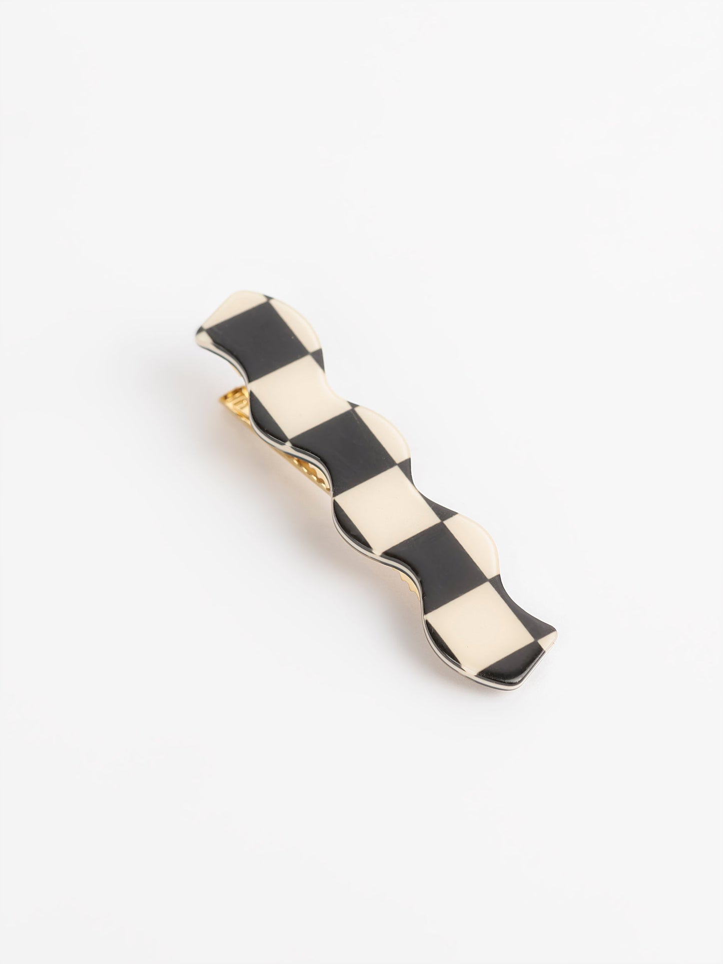 Wavy Checkered Hair Clips