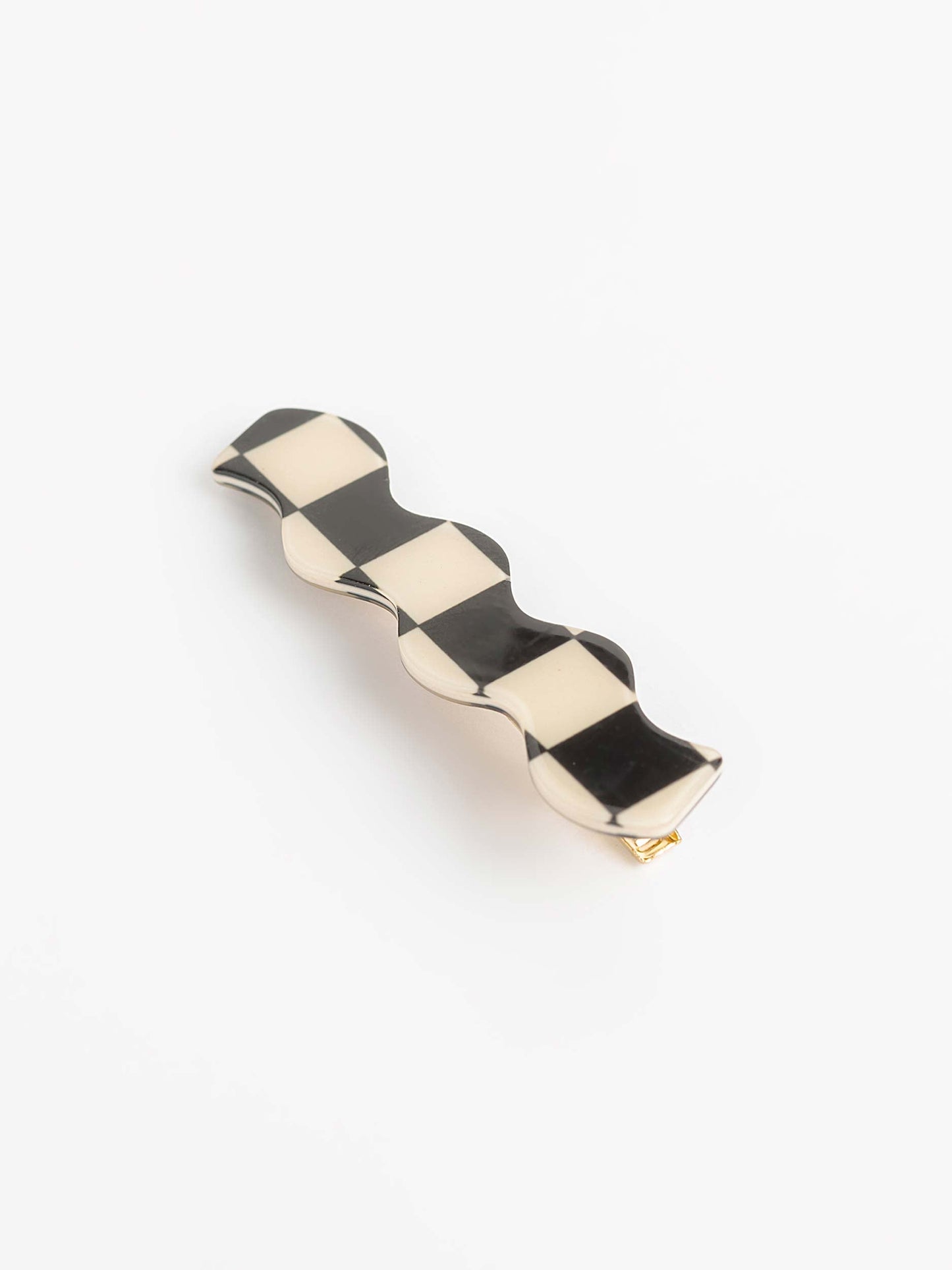 Wavy Checkered Hair Clips