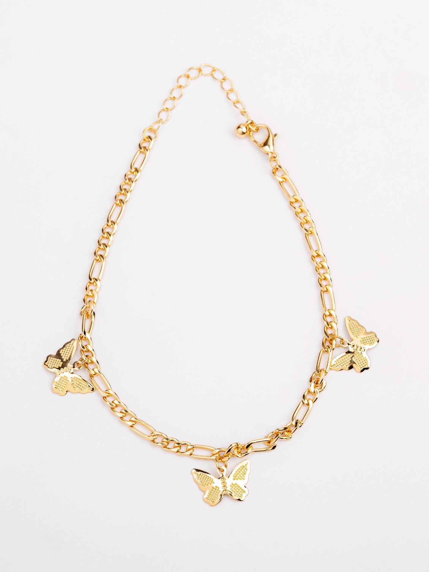 Gold Butterfly Anklet Set