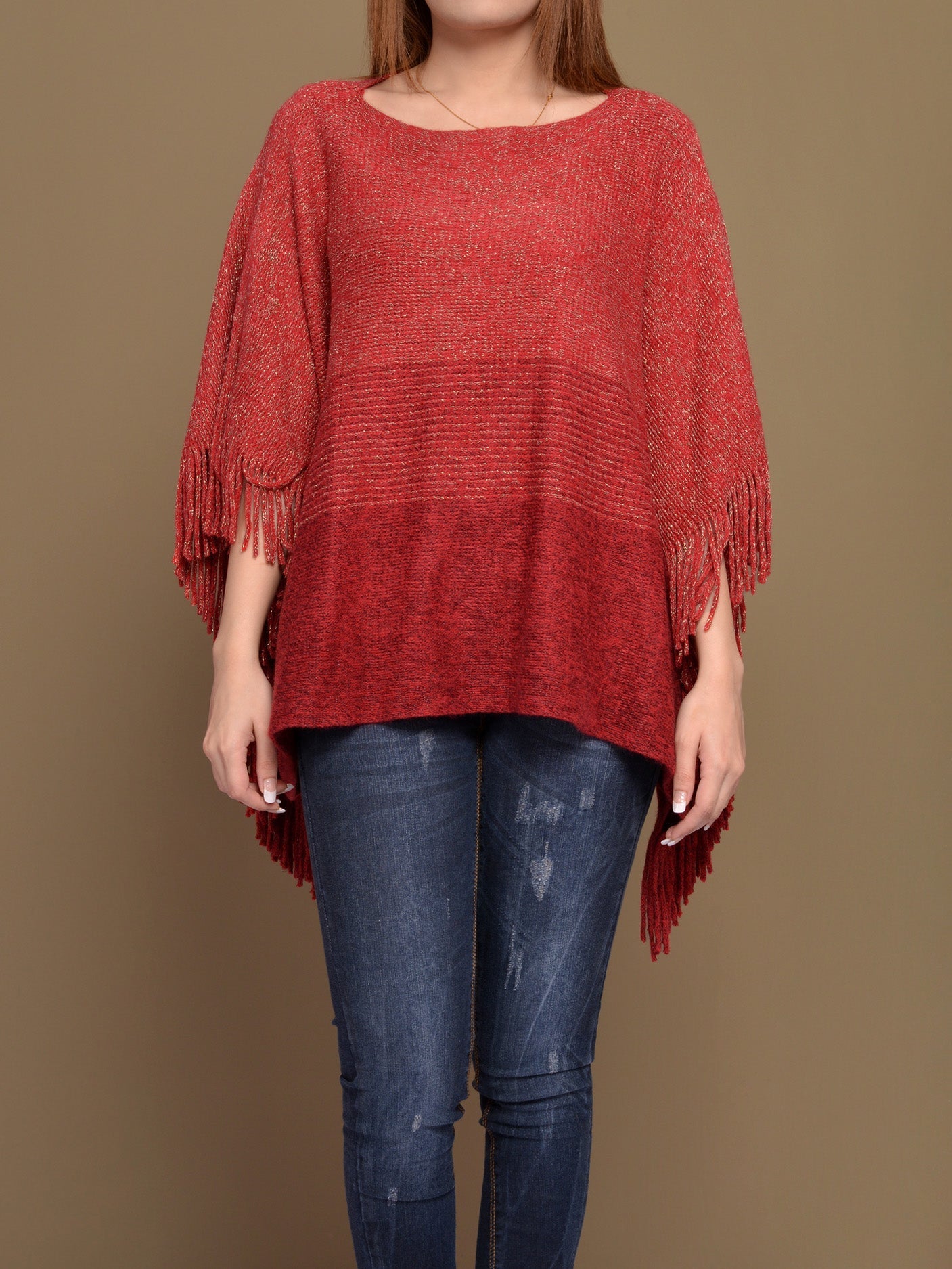 Woolen Shimmer Poncho