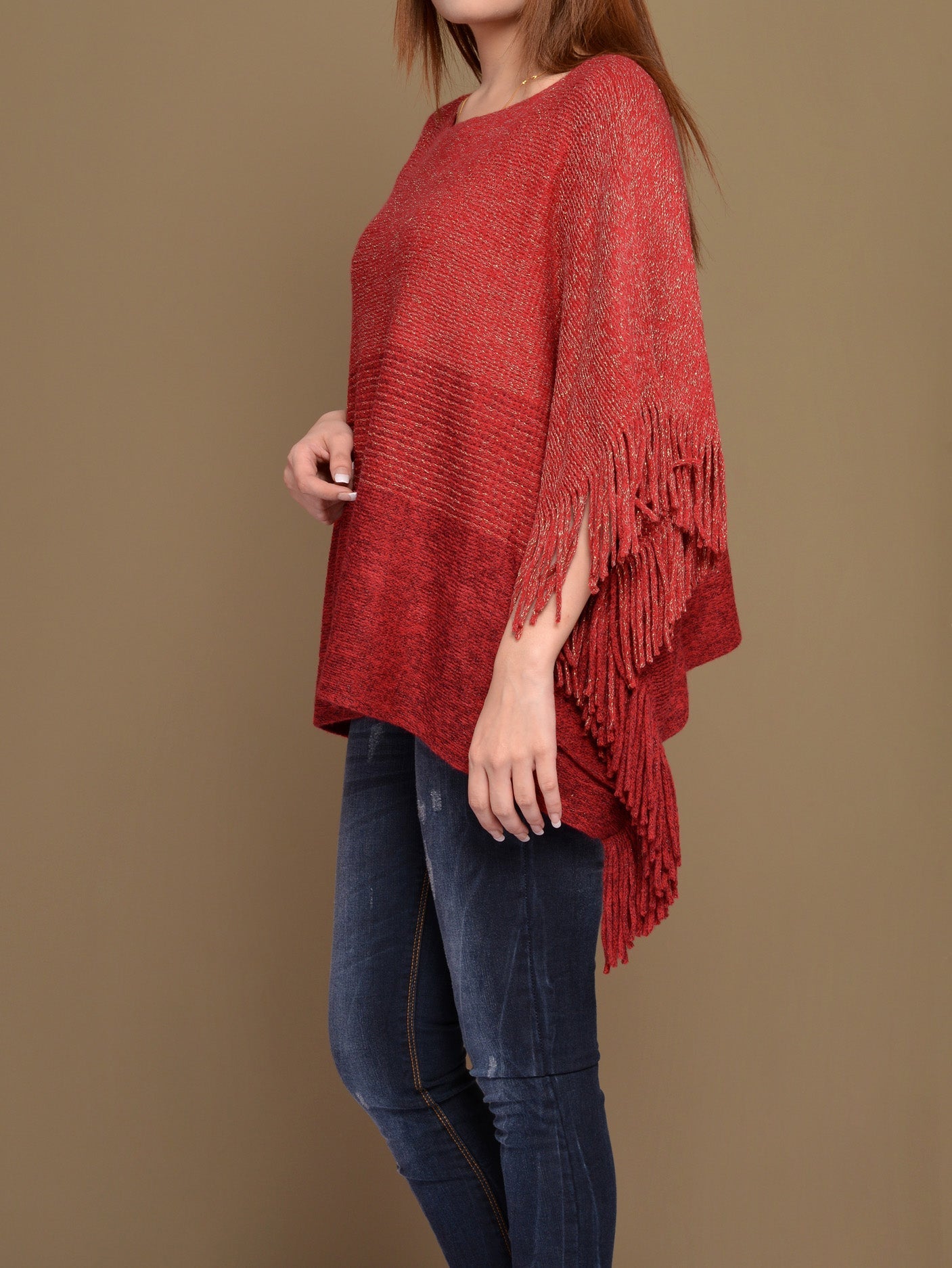 Woolen Shimmer Poncho