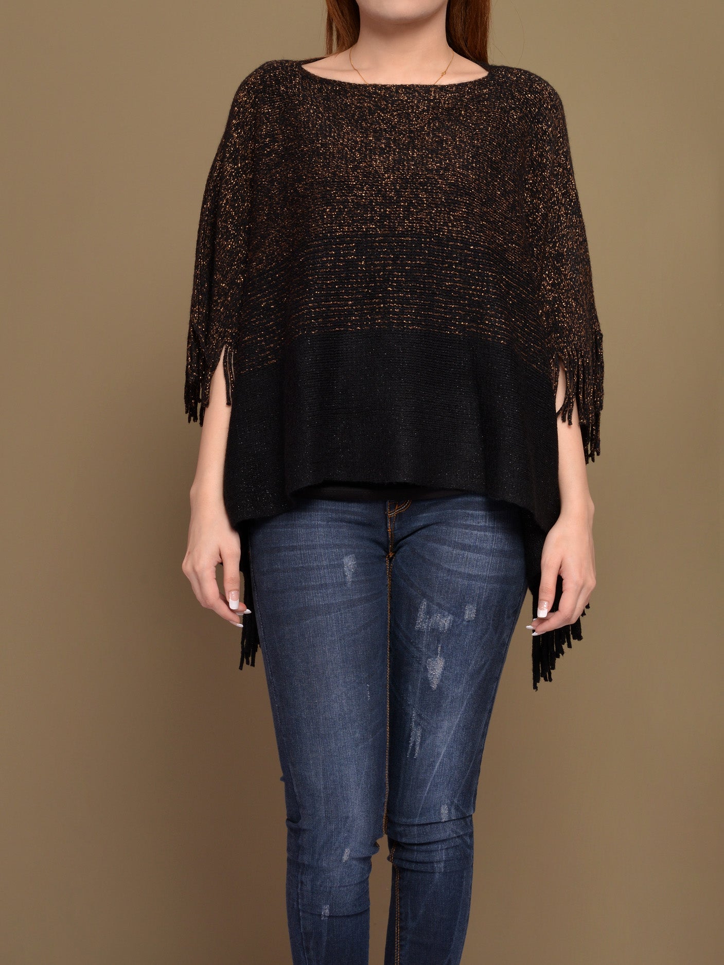 Woolen Shimmer Poncho