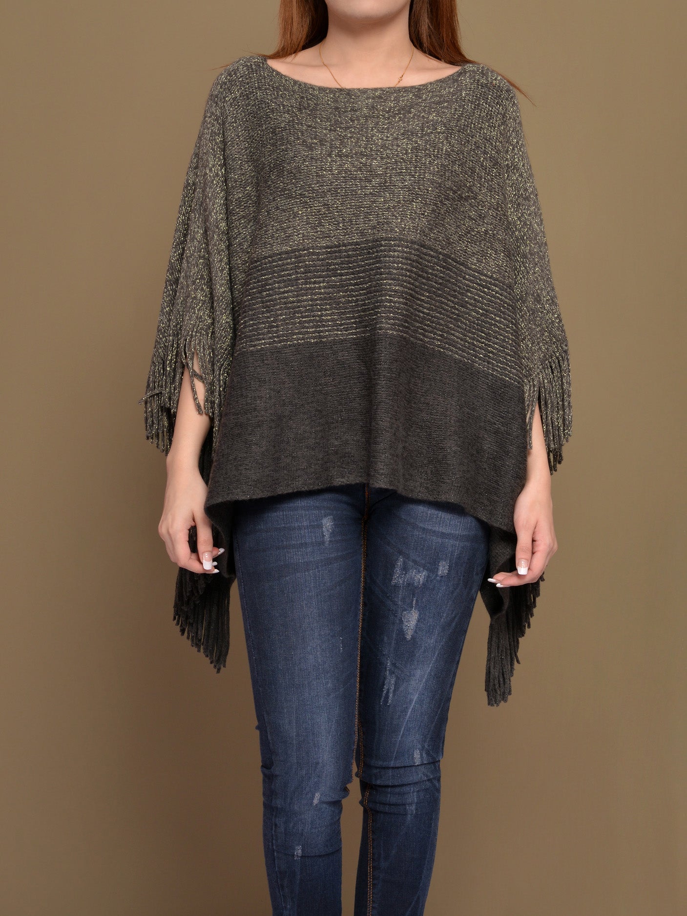 Woolen Shimmer Poncho