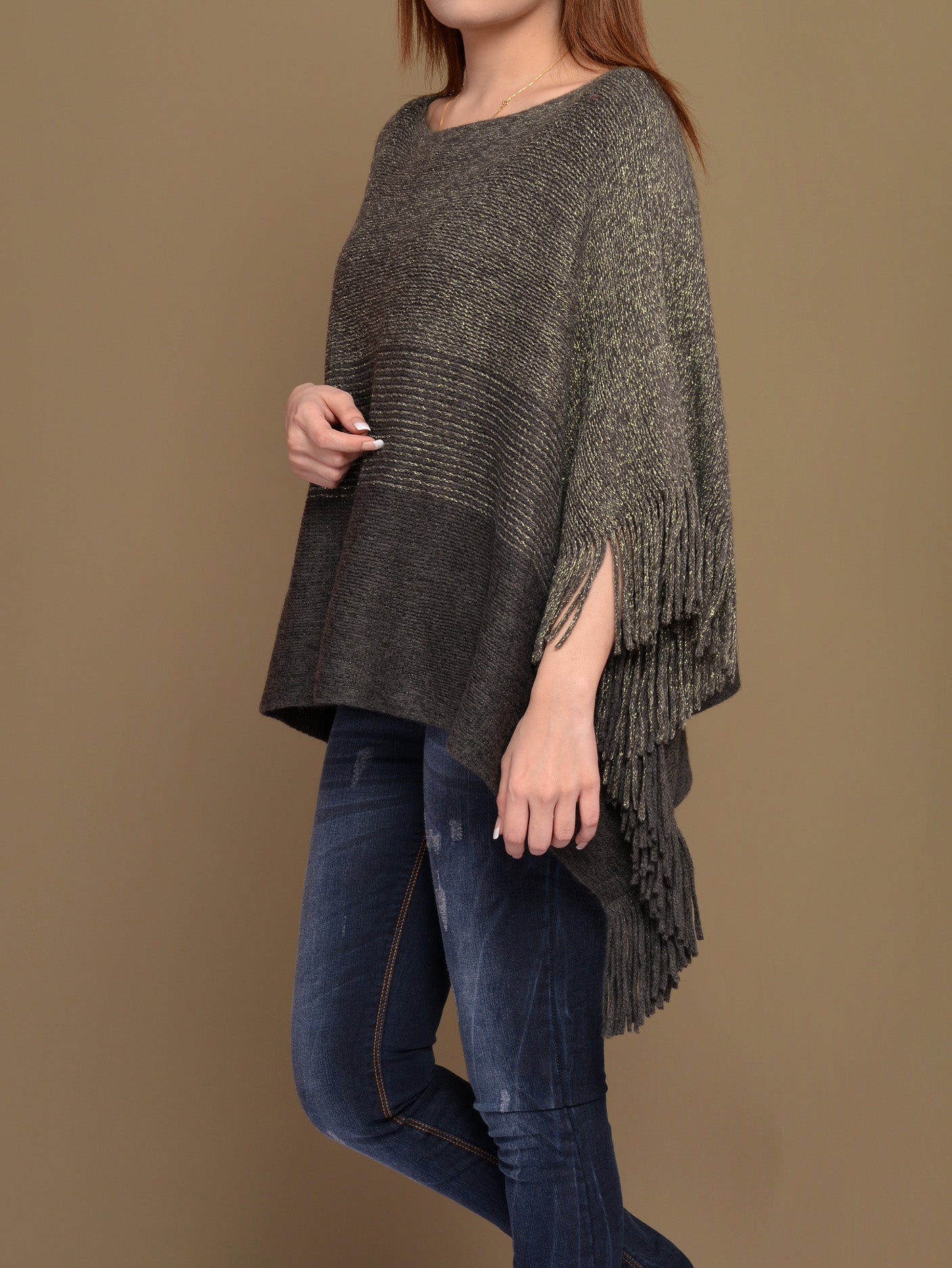 Woolen Shimmer Poncho