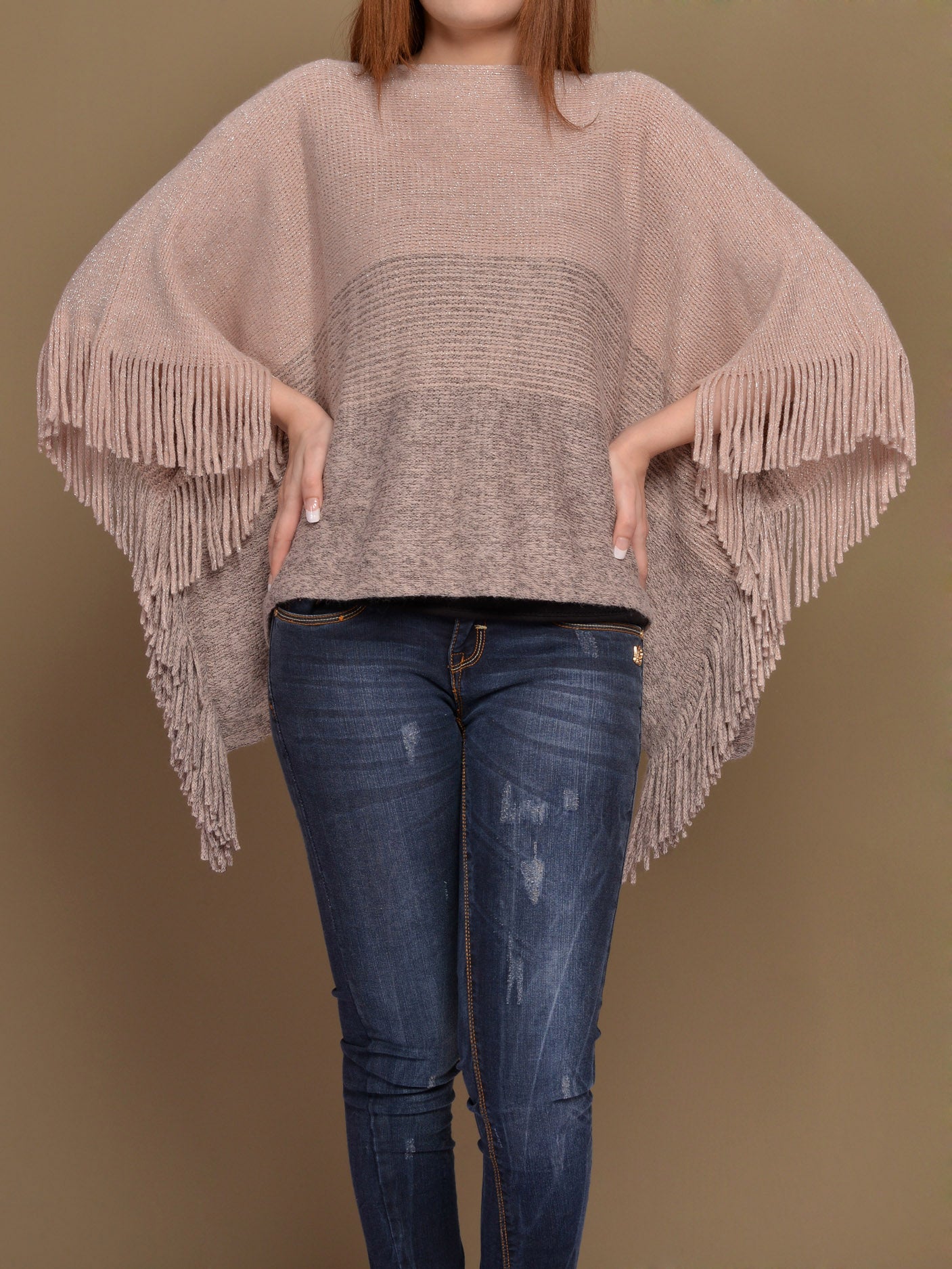 Woolen Shimmer Poncho