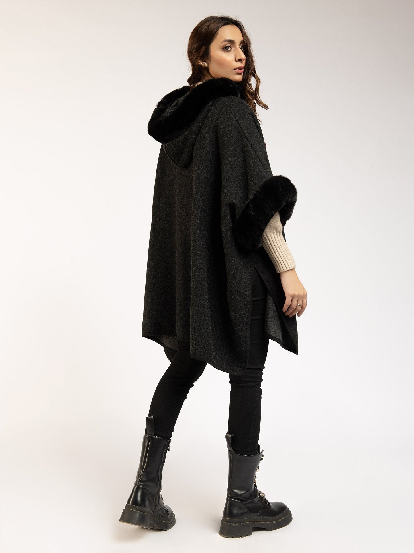 Faux Fur Poncho