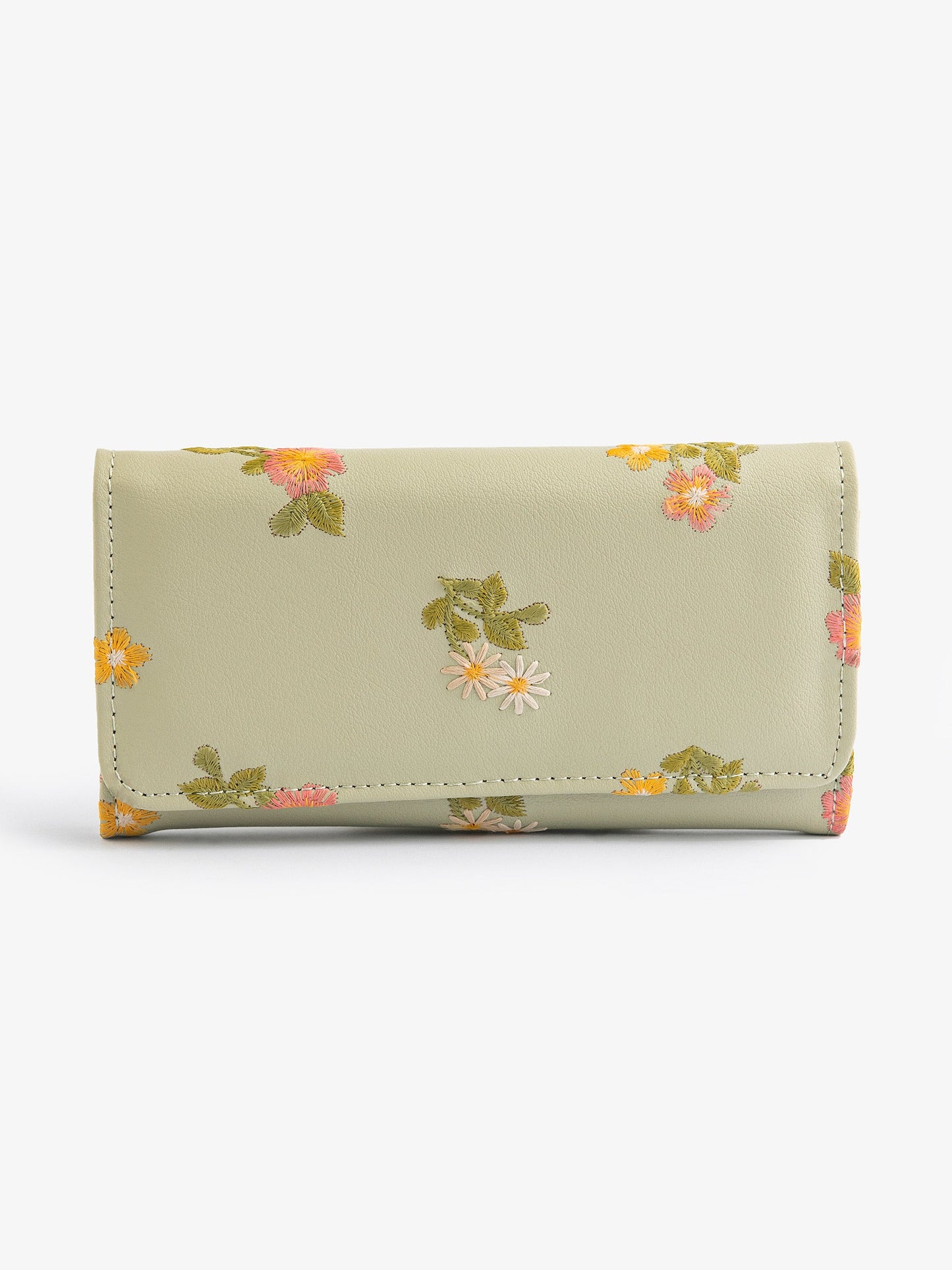 Floral Embroidered Wallet
