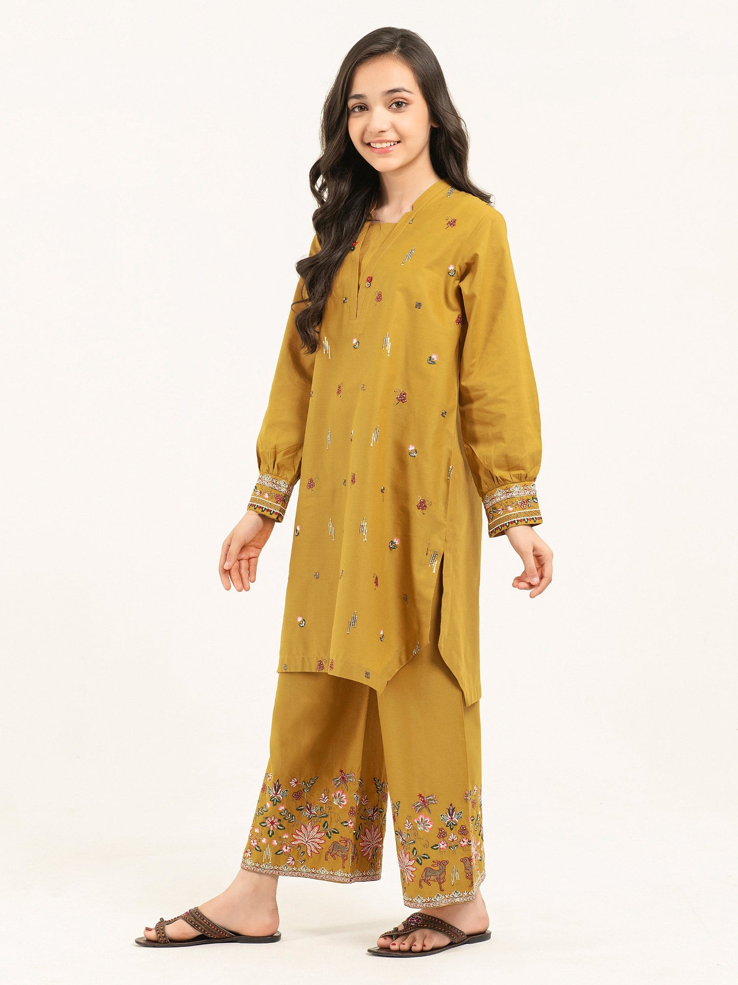 2 Piece Cambric Suit-Embroidered (Pret)