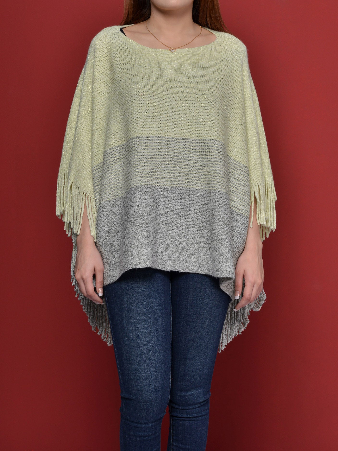 Woolen Shimmer Poncho