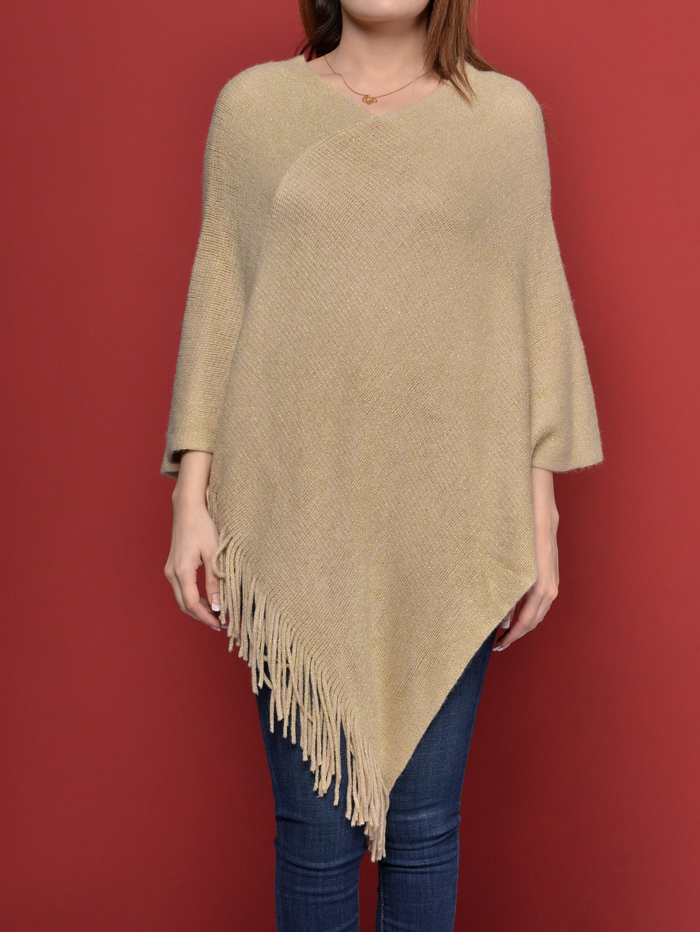 Shimmer Woolen Poncho