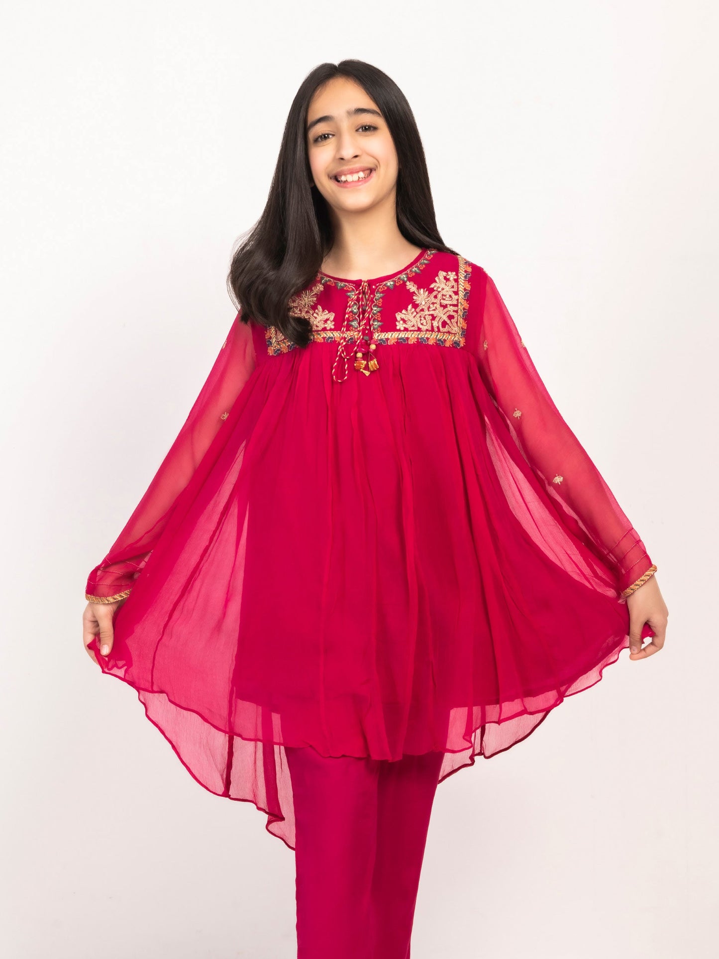 Embroidered Chiffon Suit