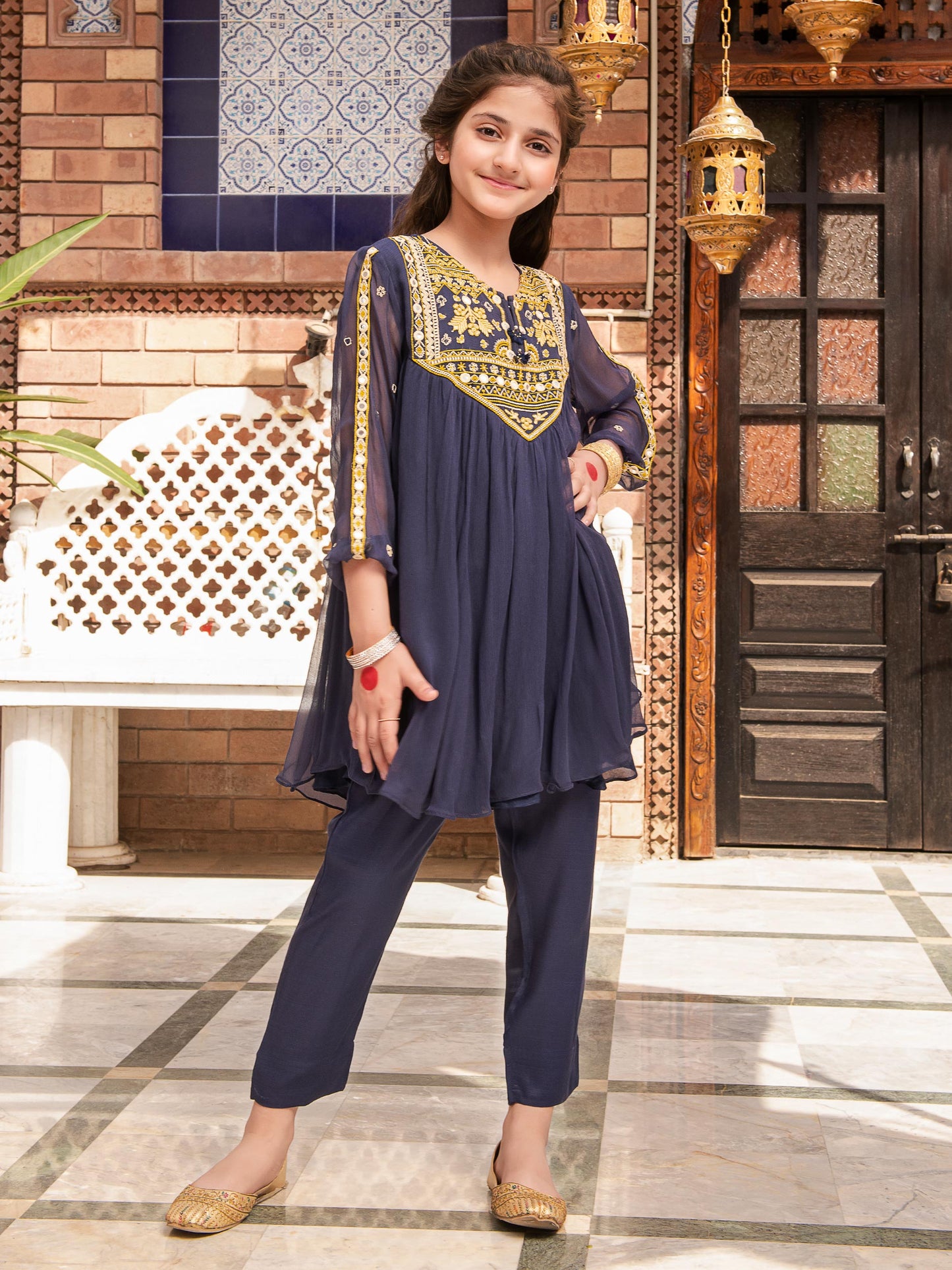 Embroidered Chiffon Suit