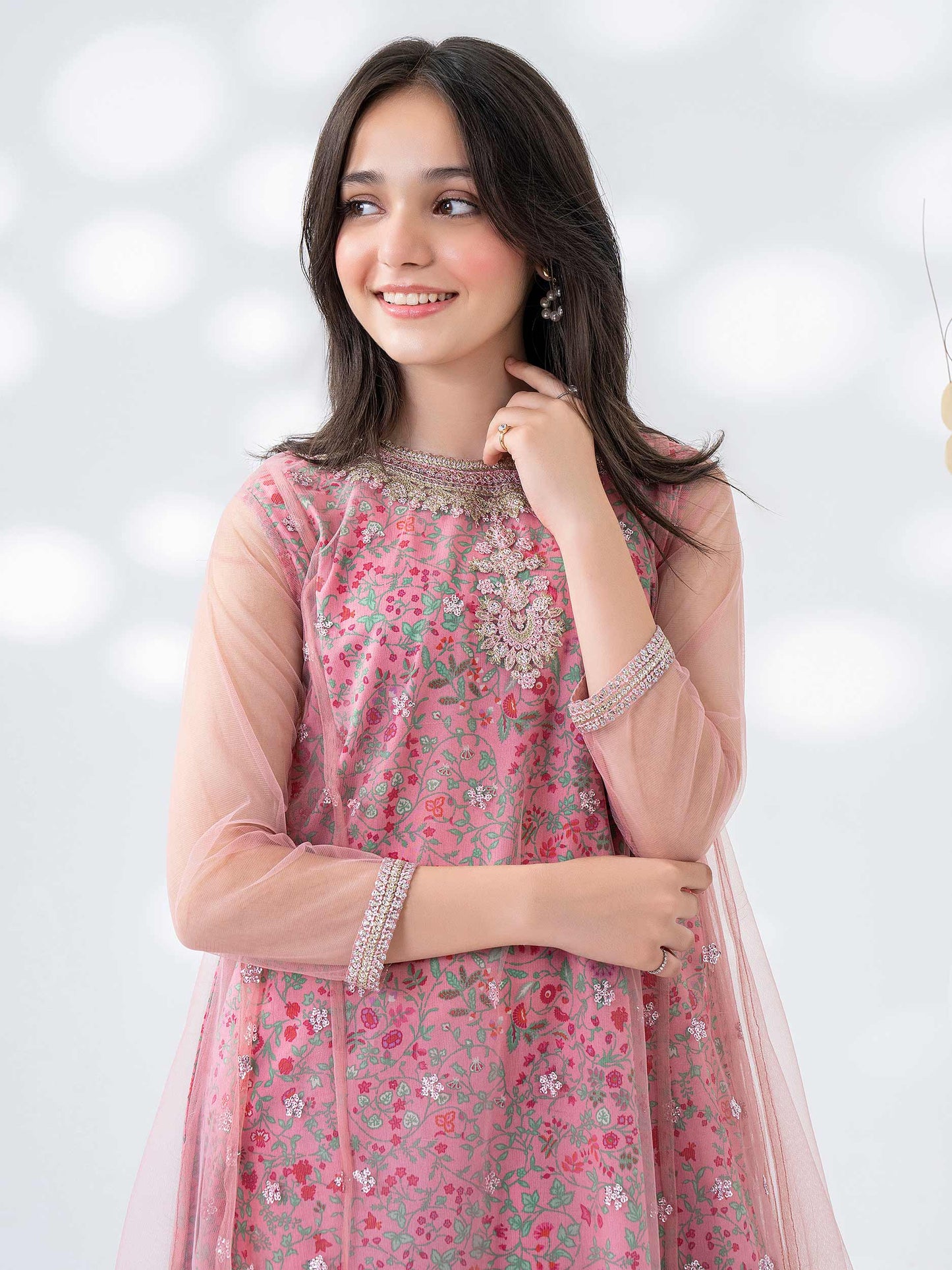 2 Piece Net Suit-Embroidered